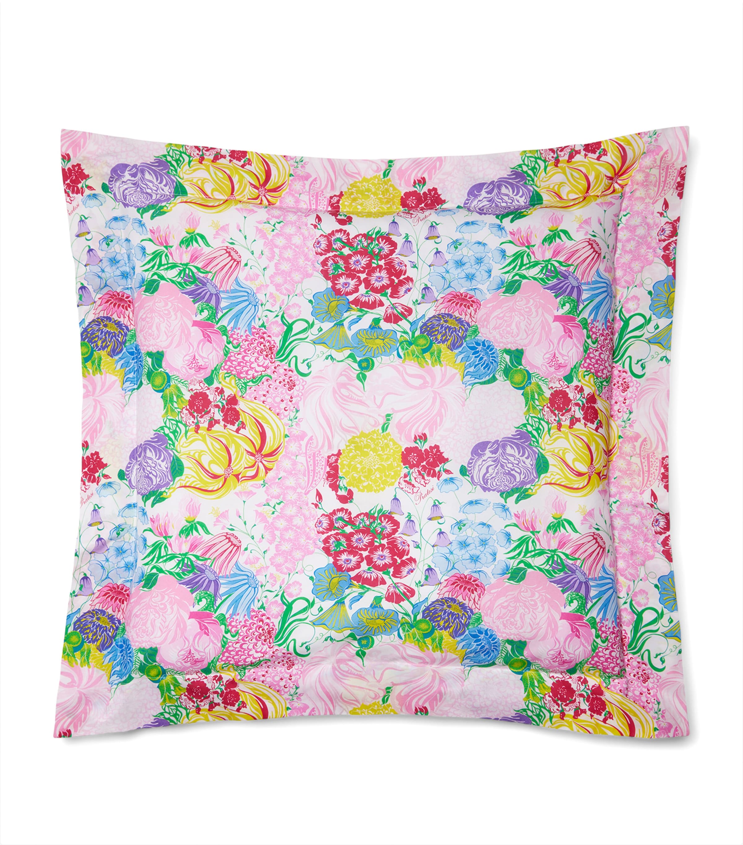 Pratesi Cotton Millefiori Square Pillowcase In Pink