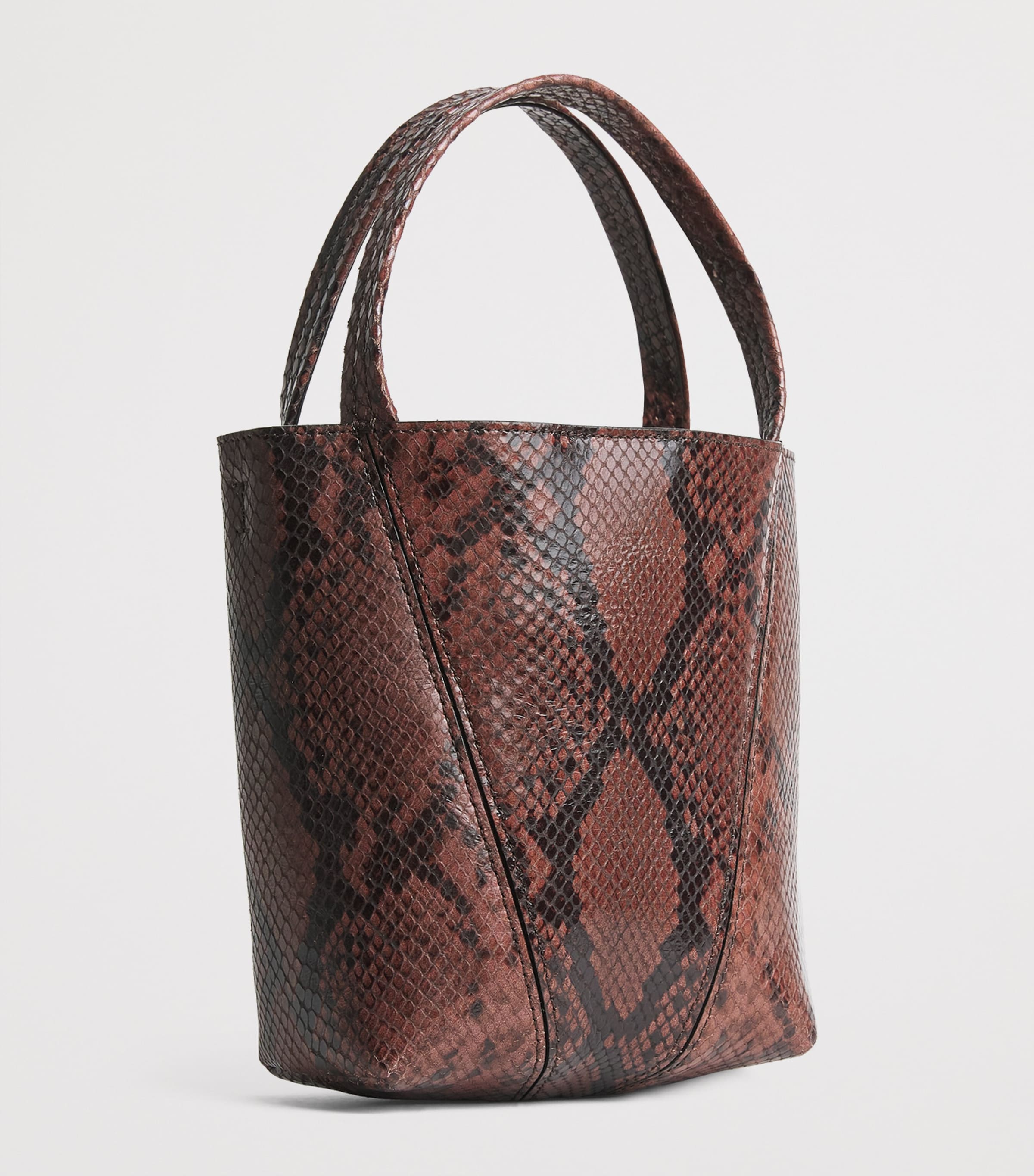 Chloé Small Snakeskin-Effect Spin Tote Bag Rosewood Image 2