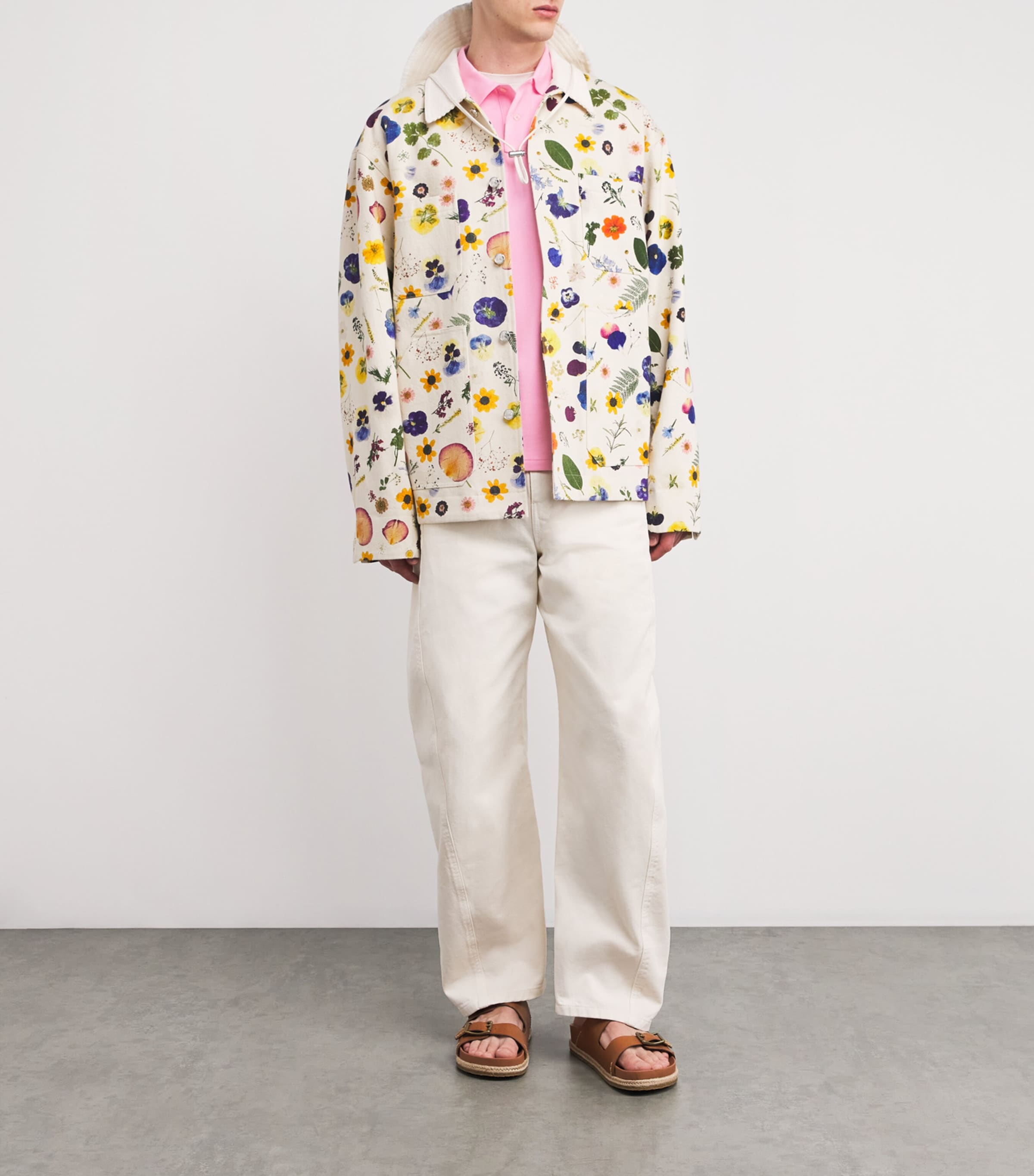 Cotton-Mesh Polo Shirt PINK Image 2