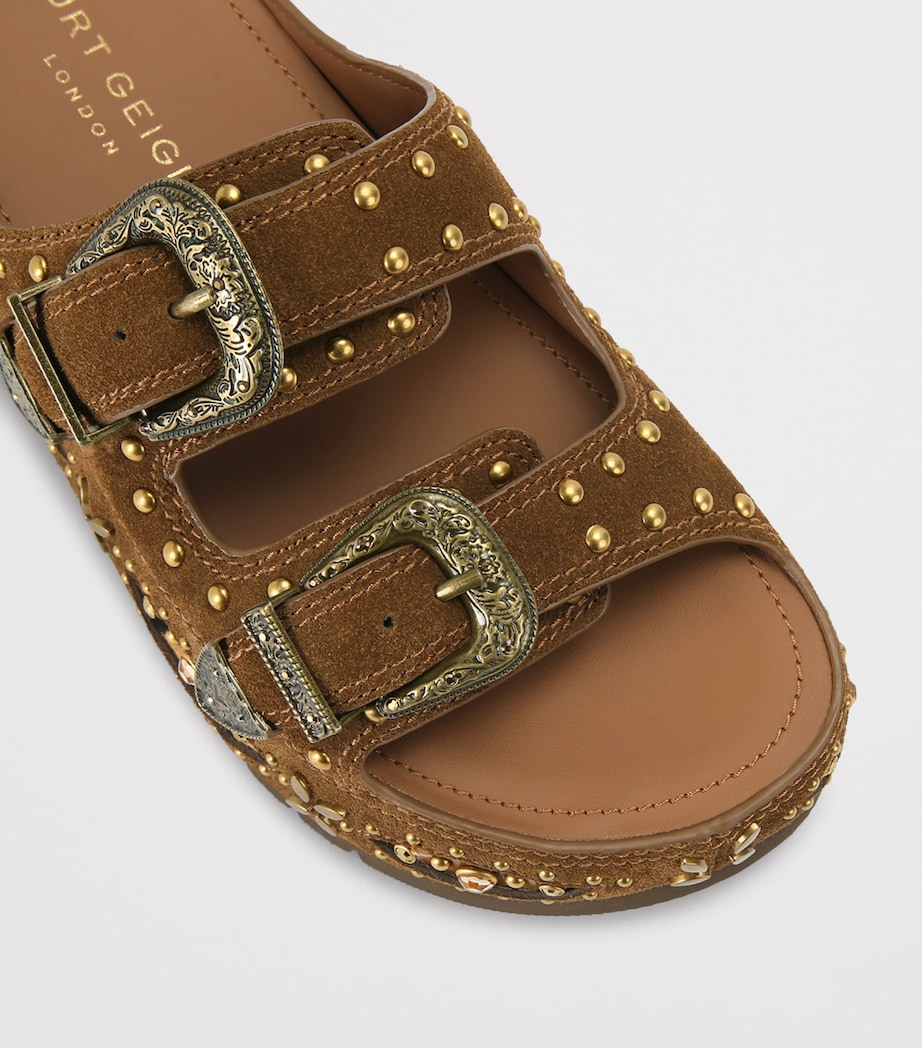 Kurt Geiger London Western Buckle Flatform Sandals Brown Image 2