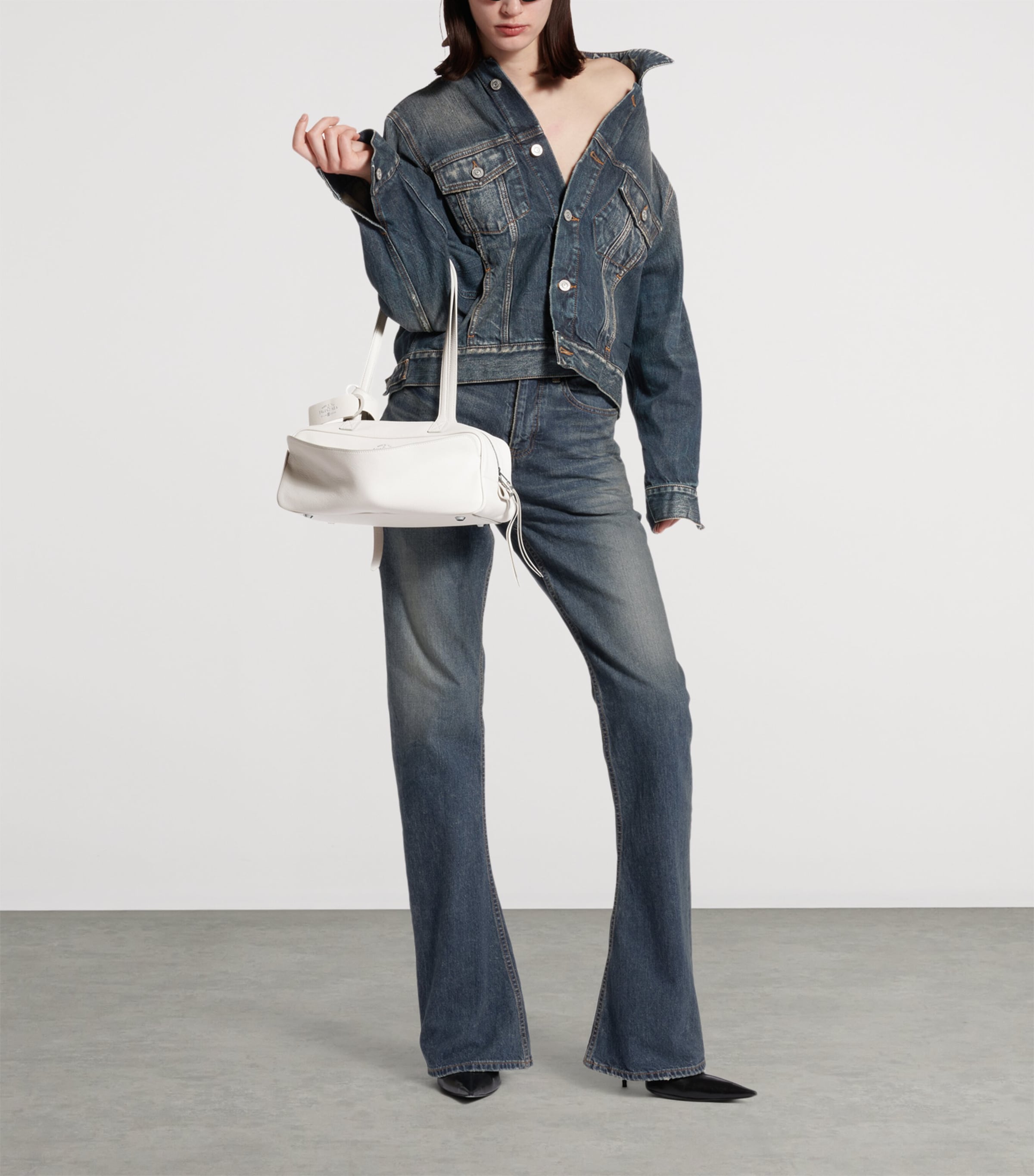 Balenciaga Small Leather Carrie Bowling Top-Handle Bag Image 2