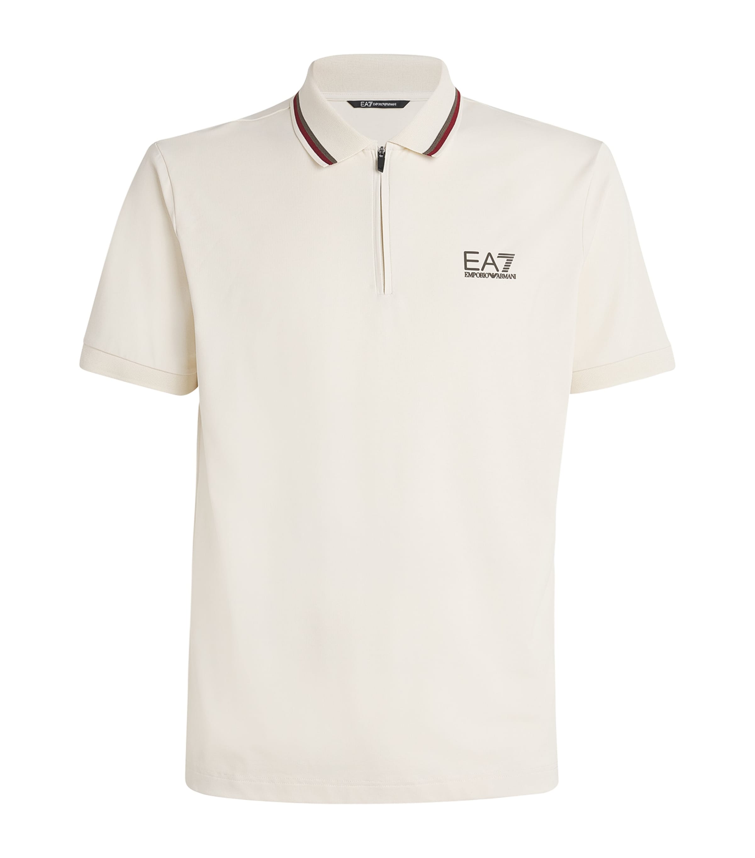 Ea7 Zipped Polo Shirt In Silver