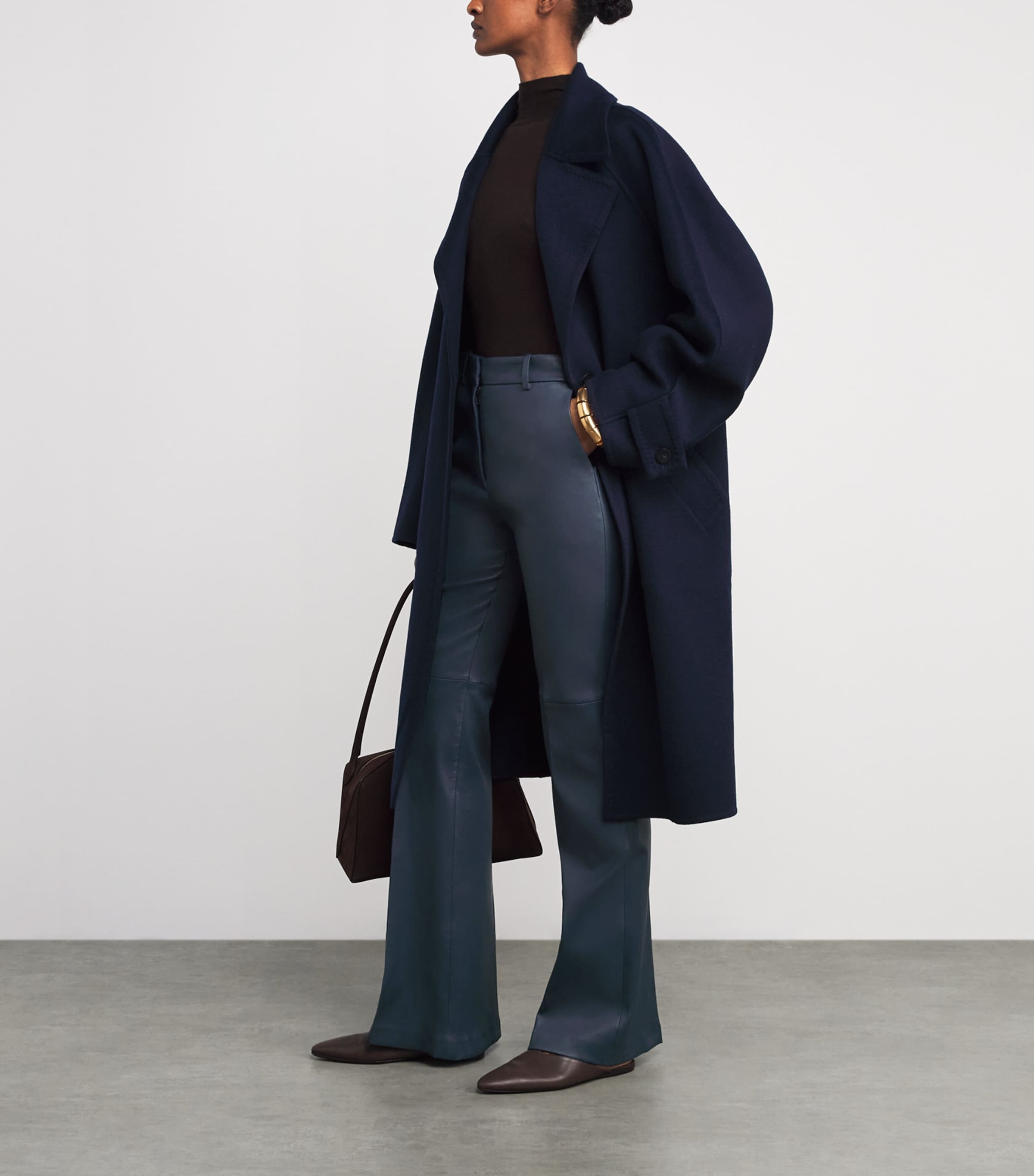 Leather Tafira Flared Trousers INDIGO Image 2