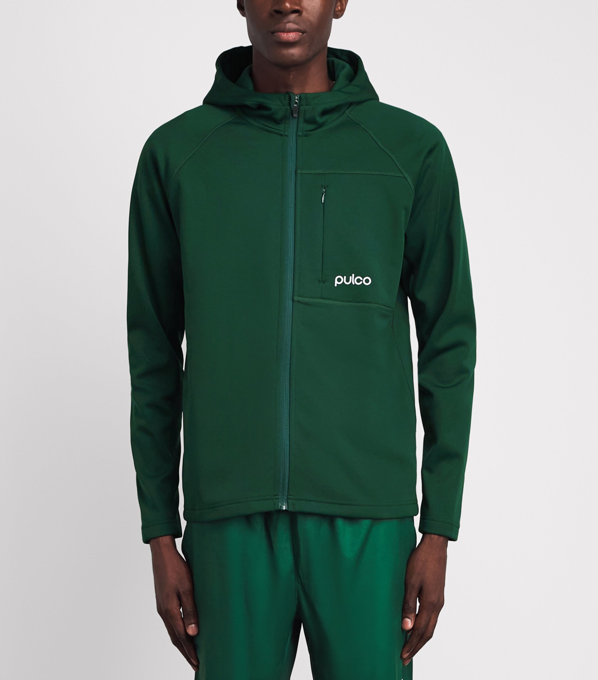 Pulco Studios Mens Full Zip Training Hoodie Court Green Image 4