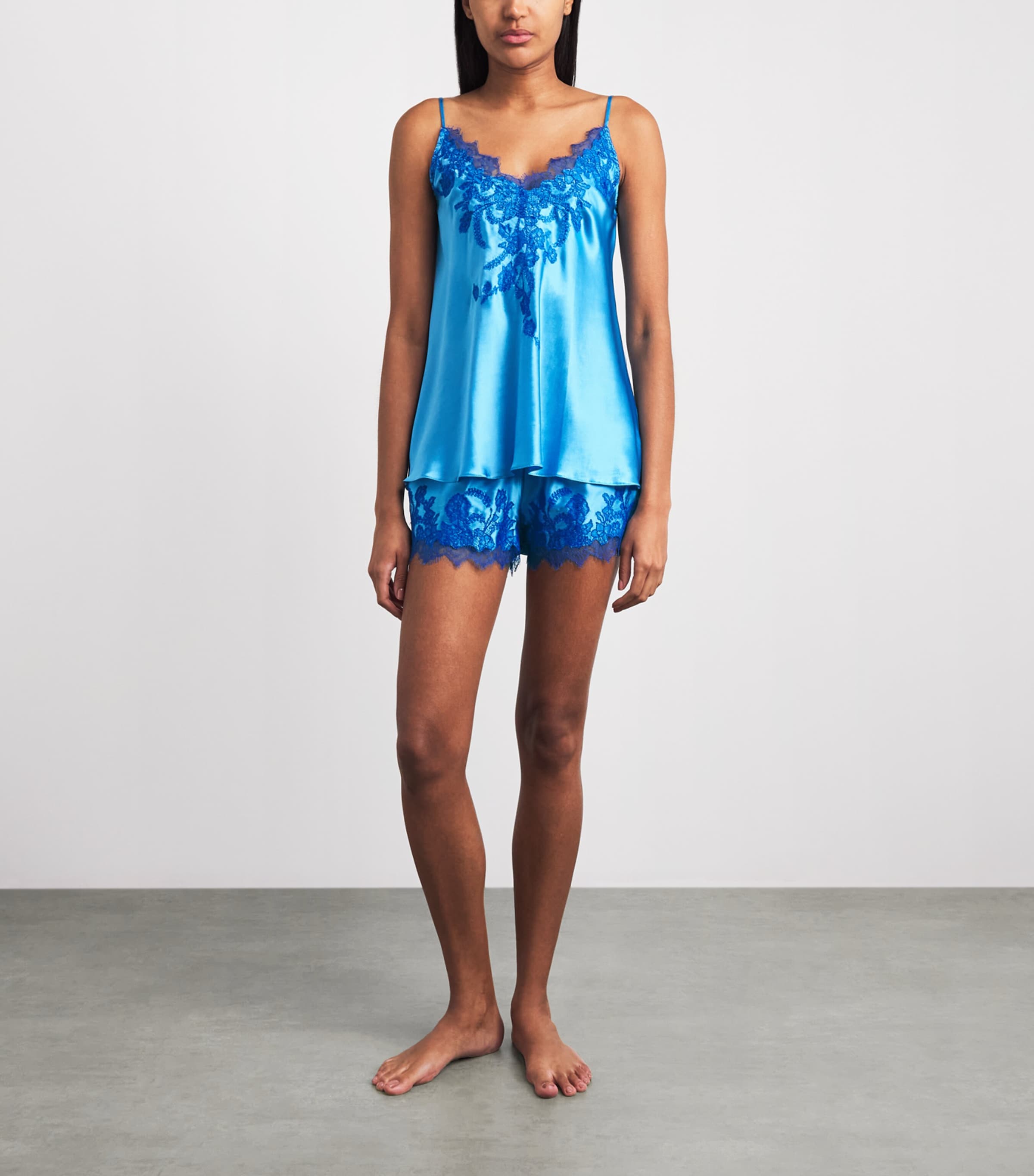 TORLOWEI Womens Silk Tokono Cami Top Cloud Blue/blue Image 2