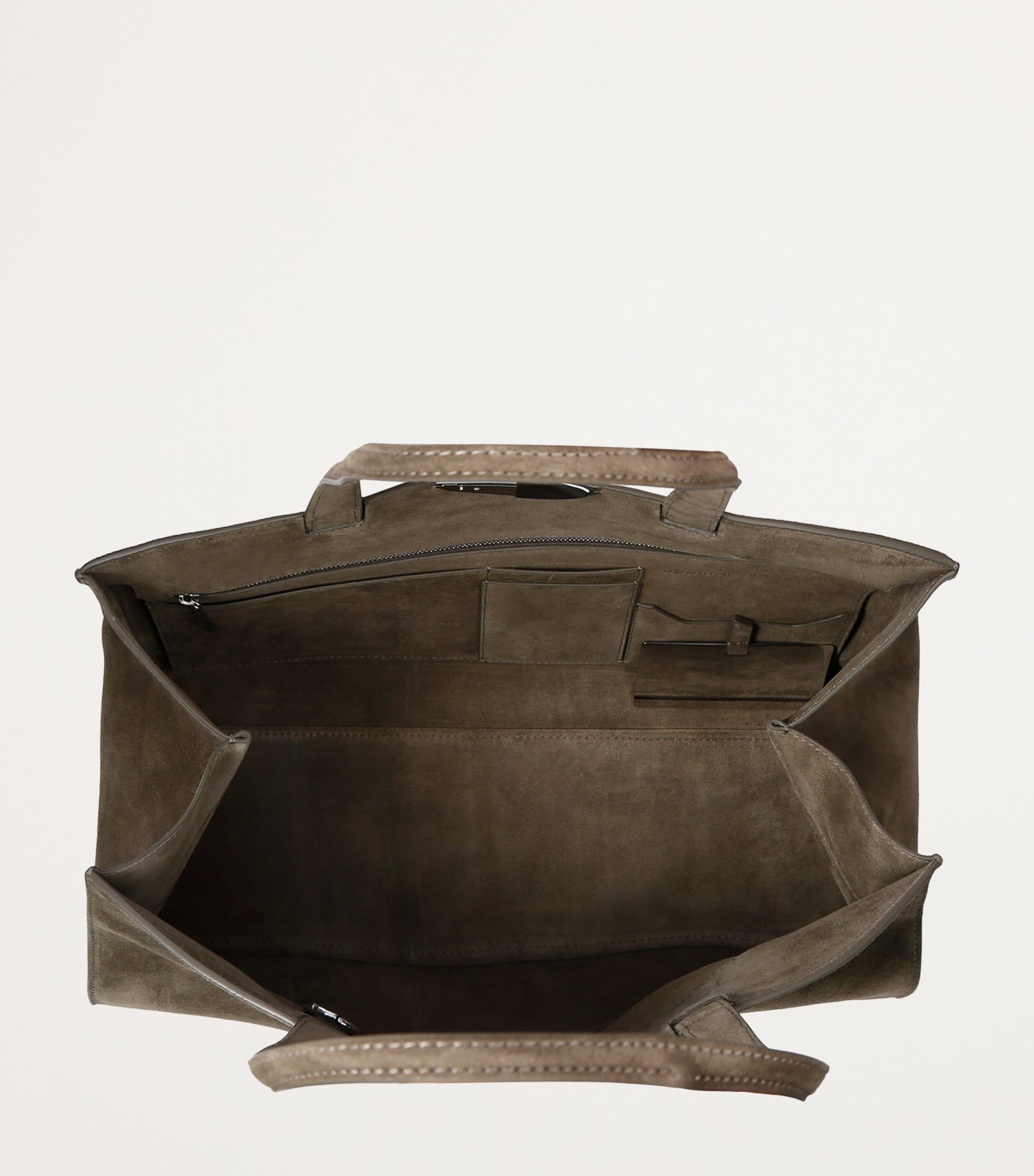 Benedetta Bruzziches Suede Serena Top-Handle Bag Brown Image 3