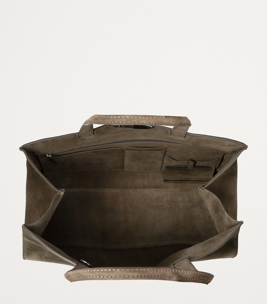 Suede Serena Top-Handle Bag BROWN Image 3