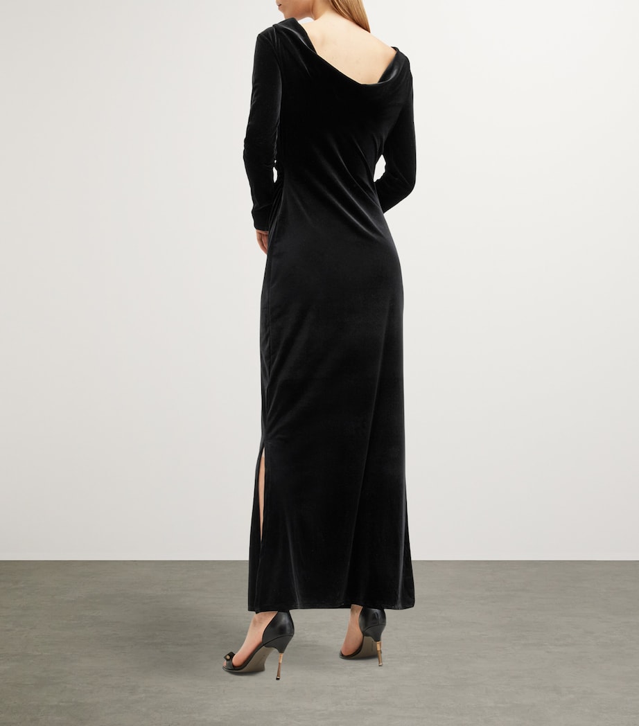 AllSaints Black Velvet Amoret Long-Sleeve Dress | Harrods US AllSaints Black Velvet Amoret Long-Sleeve Dress | Harrods US