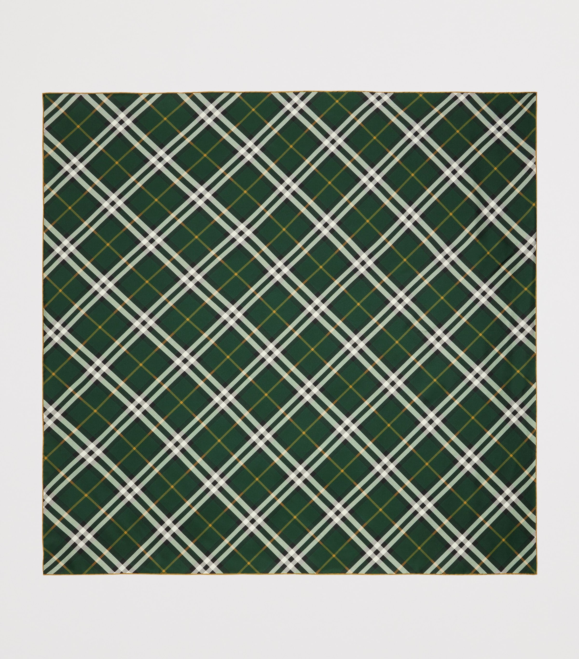 Silk Check Scarf DARK FERN Image 3