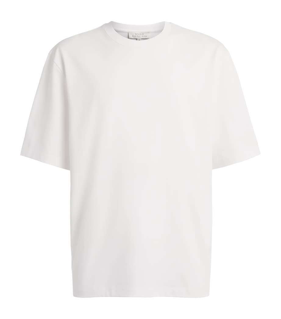 Studio Nicholson Mens Cotton Bric T-Shirt Optic White Image 1