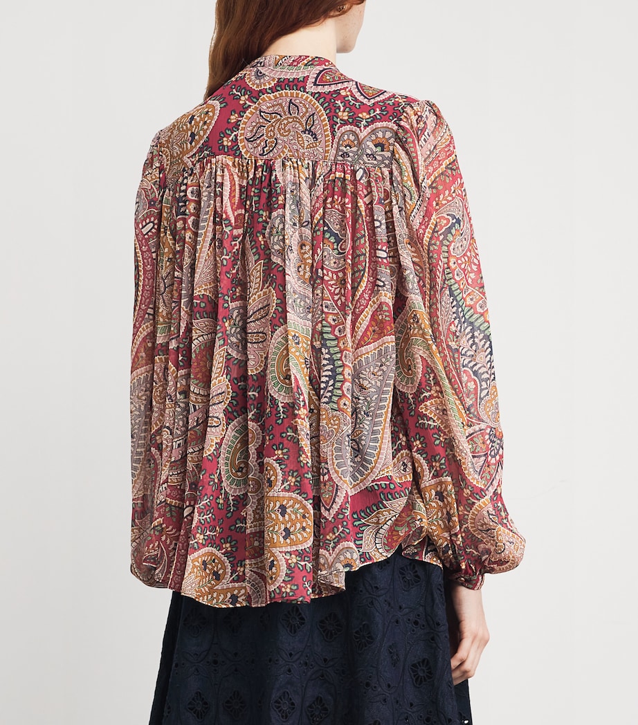 Sheer-Silk Paisley Blouse X0867 Image 4
