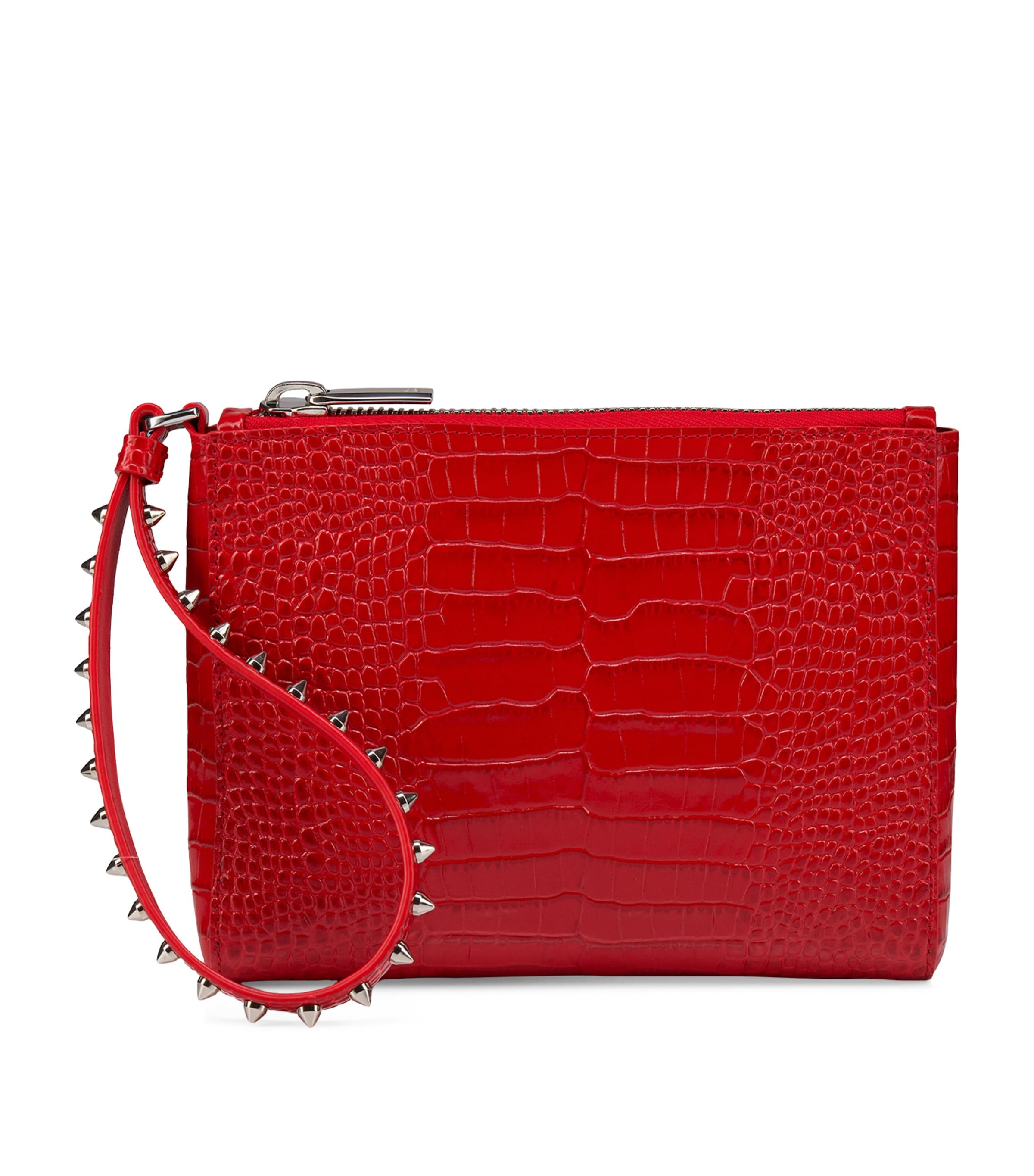 Christian Louboutin Mini Cabata Leather Soft Pouch In Red