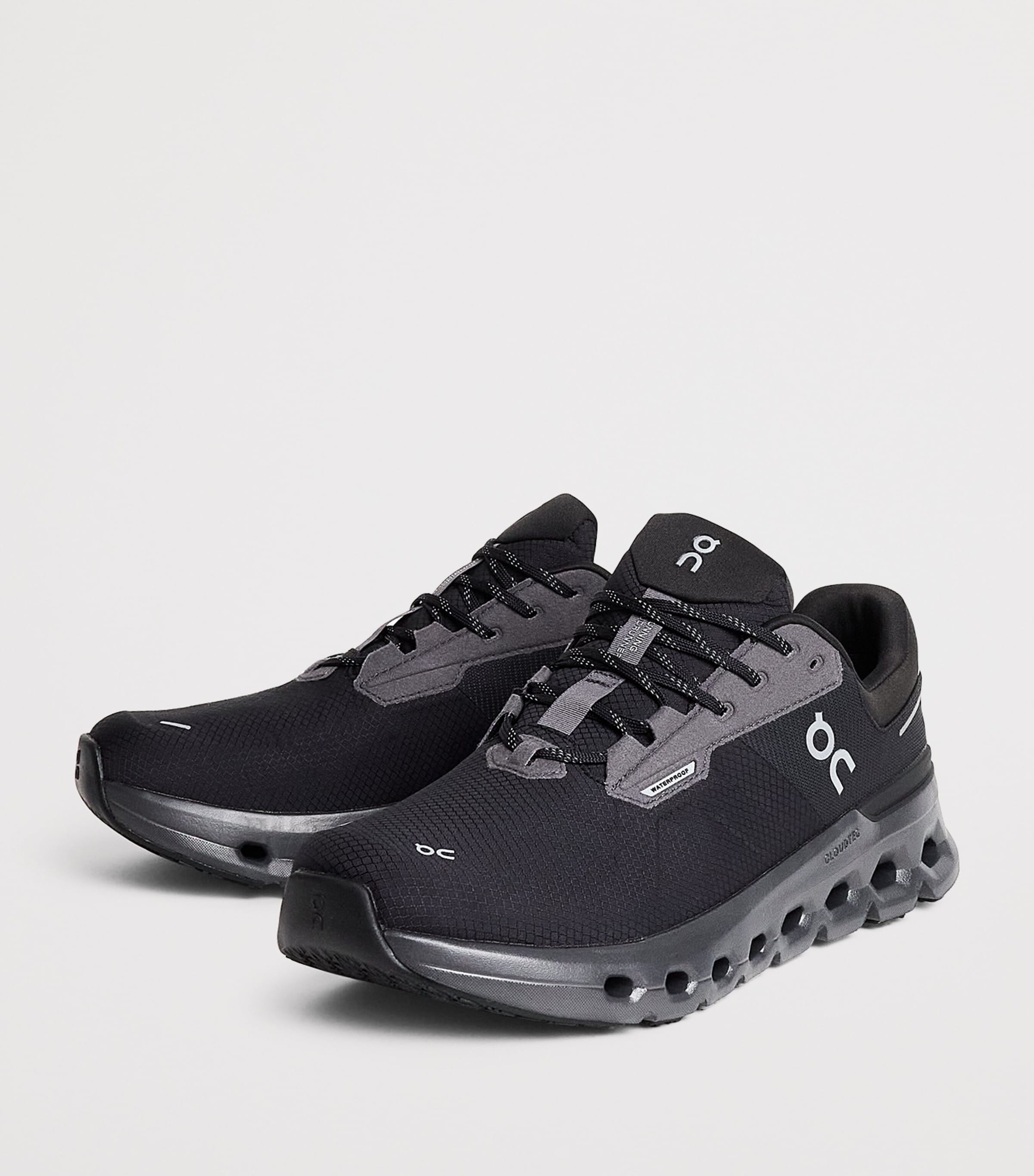 On Mens Waterproof Cloudrunner 2 Trainers Magnet Black Image 3