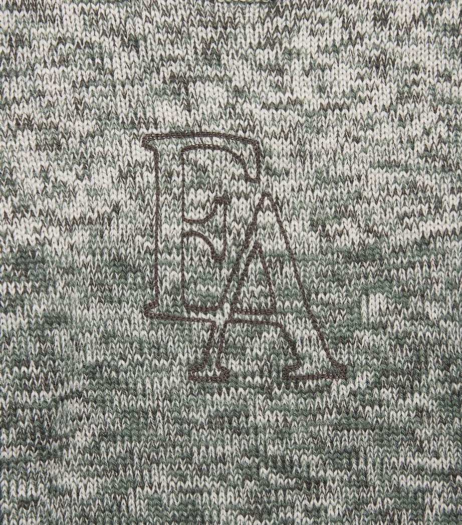 Emporio Armani Kids Mens Virgin Wool-Blend Logo Sweater (4-16 Years) Shaded Green Image 3