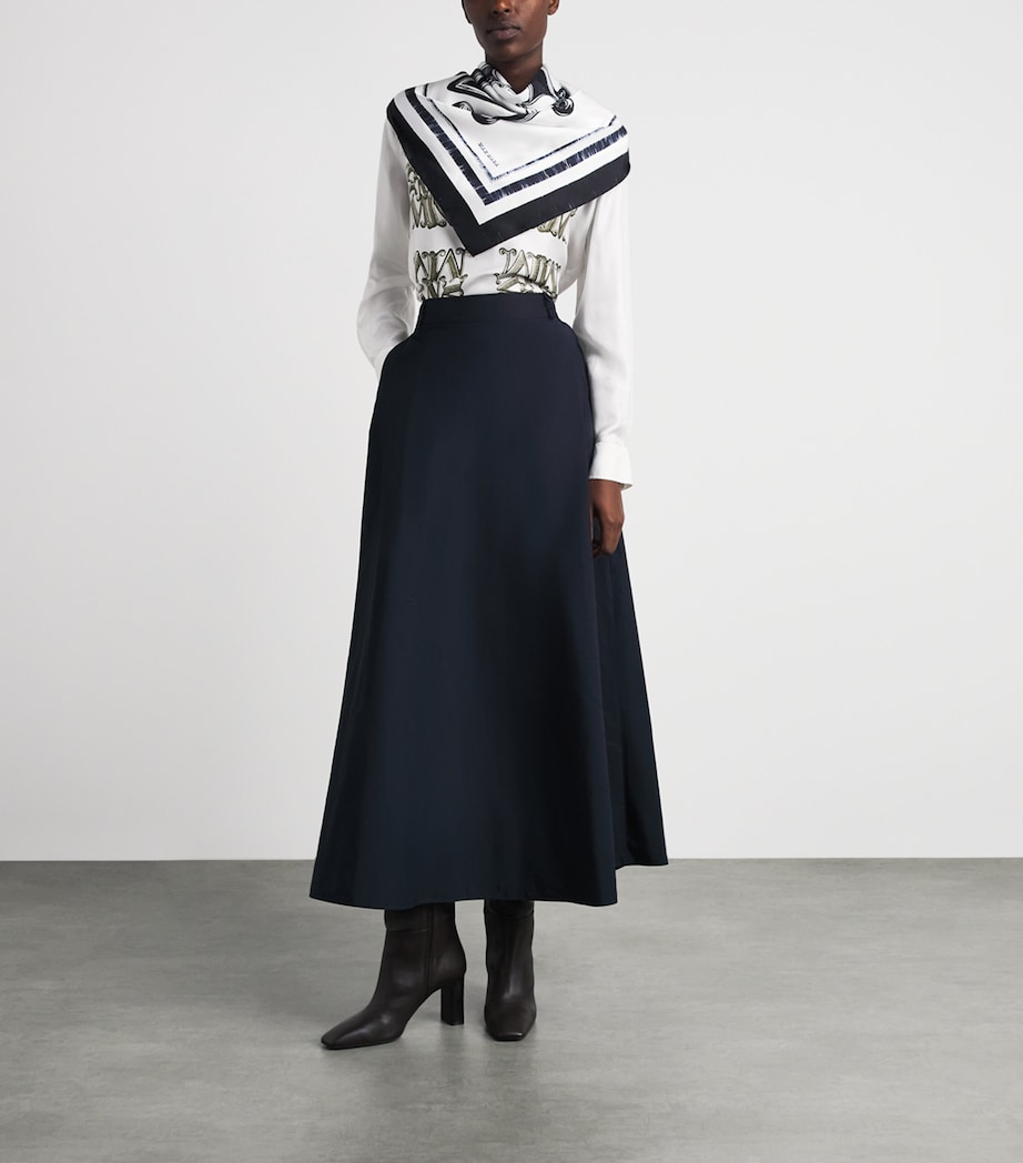 Max Mara Silk Logo Scarf Ultramarine Image 2