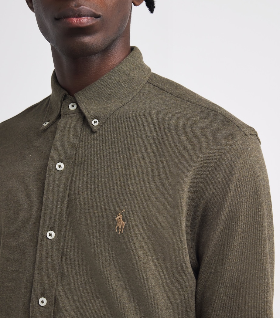 Cotton Featherweight Mesh Shirt GREEN Image 6