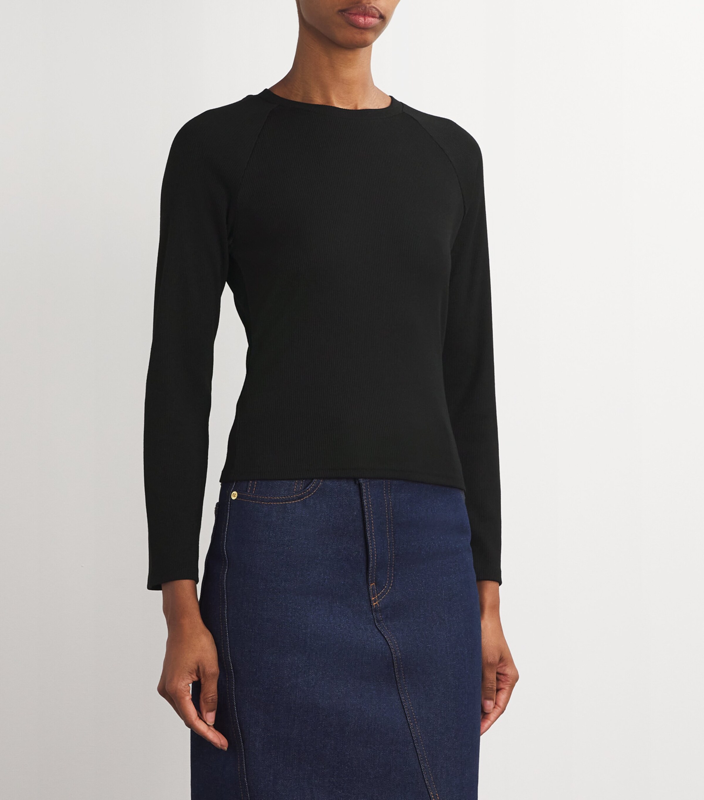 PAIGE Black Ribbed Amren Sweater | Harrods UK