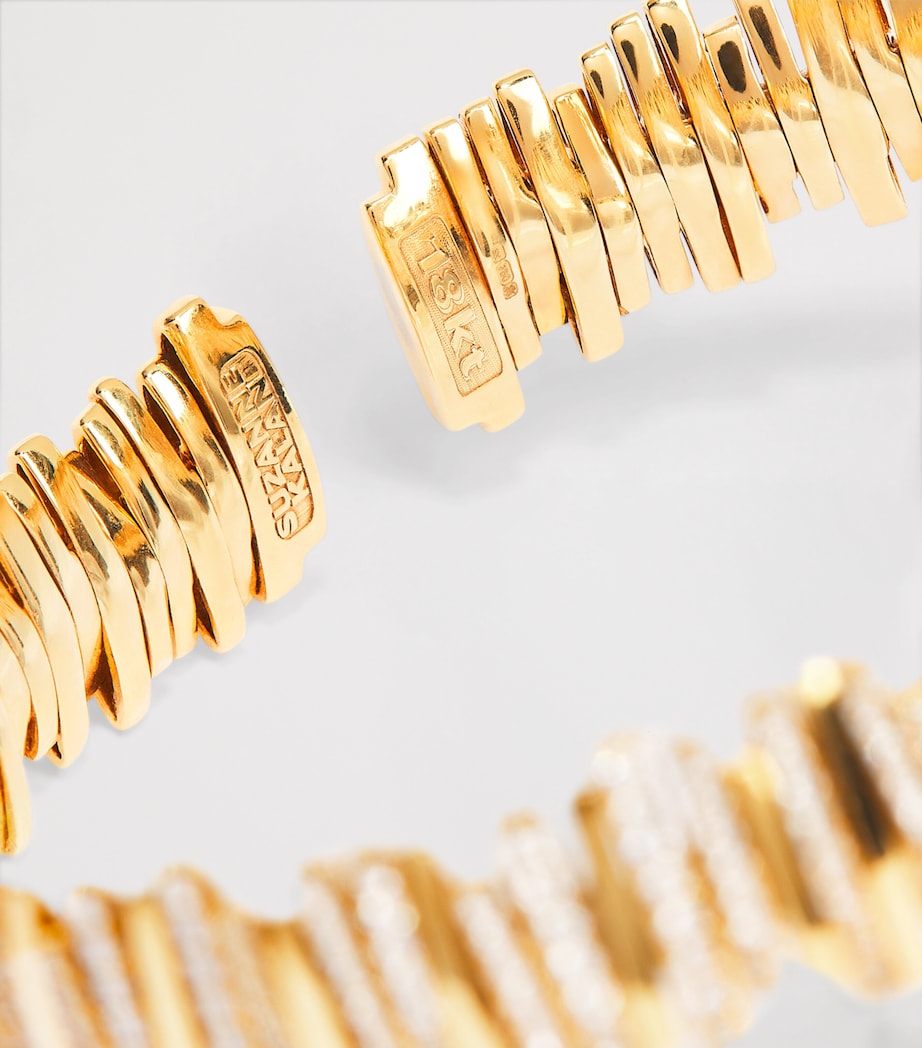 Suzanne Kalan Yellow Gold and Diamond Half Pavé Cuff Bangle Yg/wd Image 5