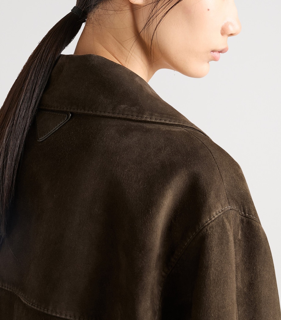 Prada Womens Lamb Suede Cropped Jacket Image 4