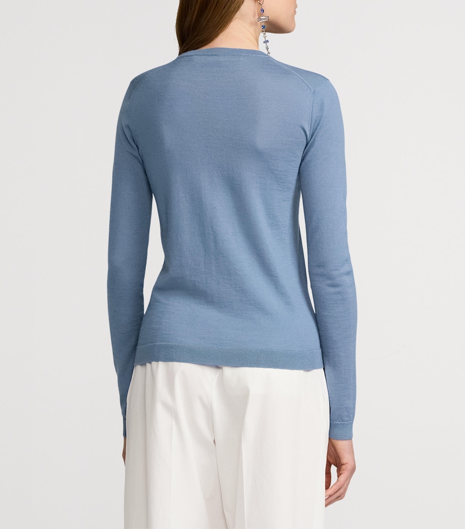 Cashmere Crew-Neck Sweater CORNFLOWER Image 7