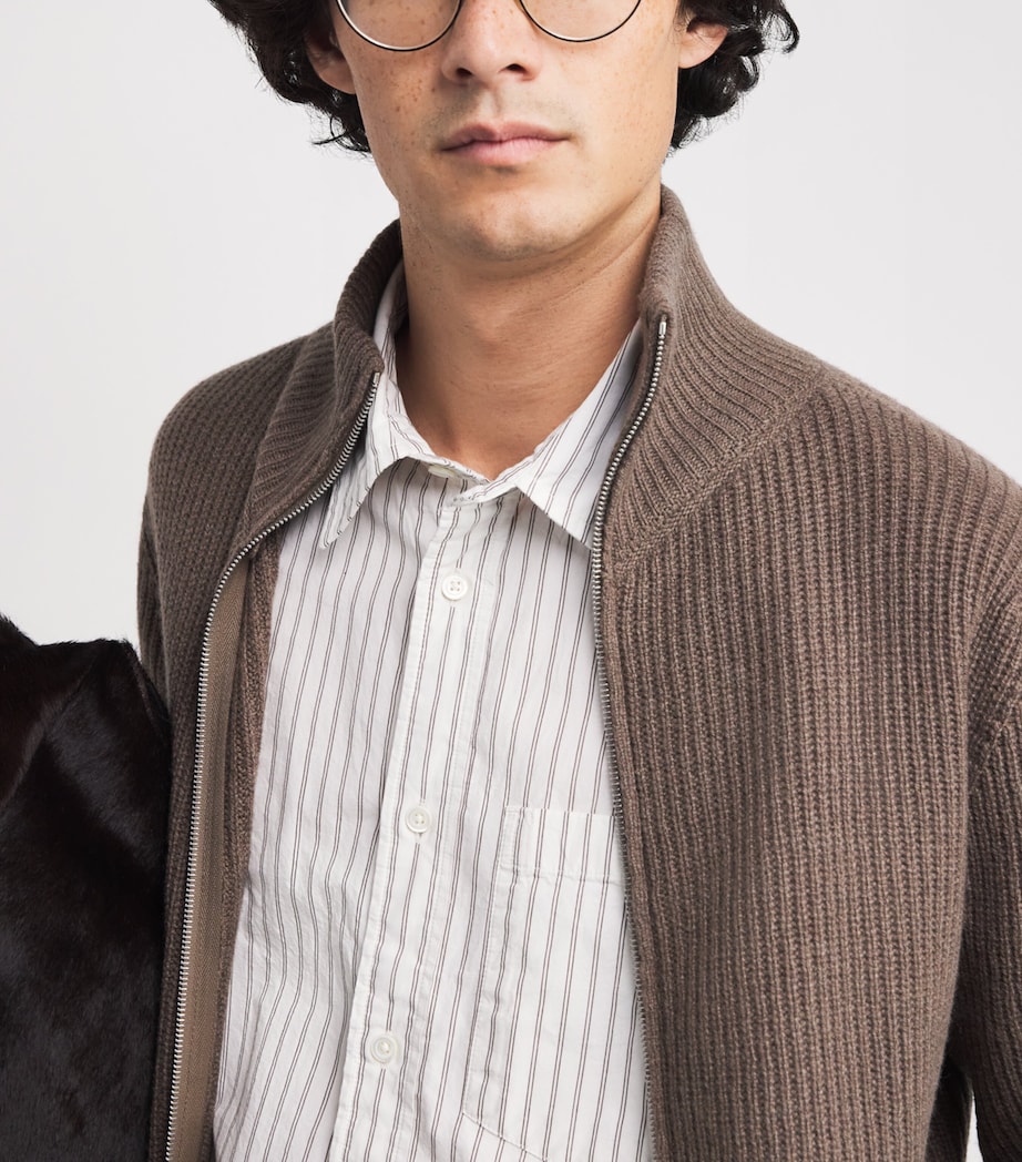 Wool-Cashmere Mallam Zip-Up Cardigan TOAST Image 6