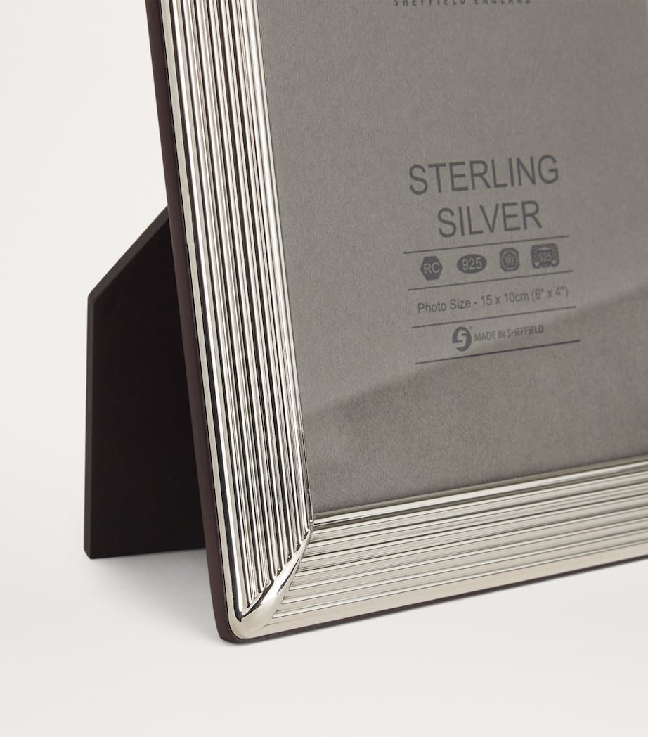 Sterling Silver Fluted Photo Frame with Wood Back (7" x 5") SILVER Image 2