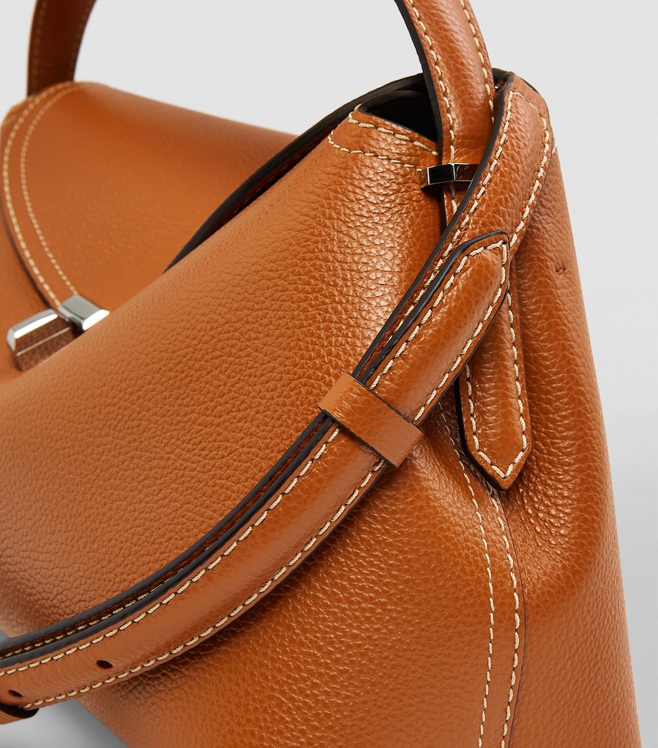 Leather T-Lock Top-Handle Bag TAN 105 Image 6