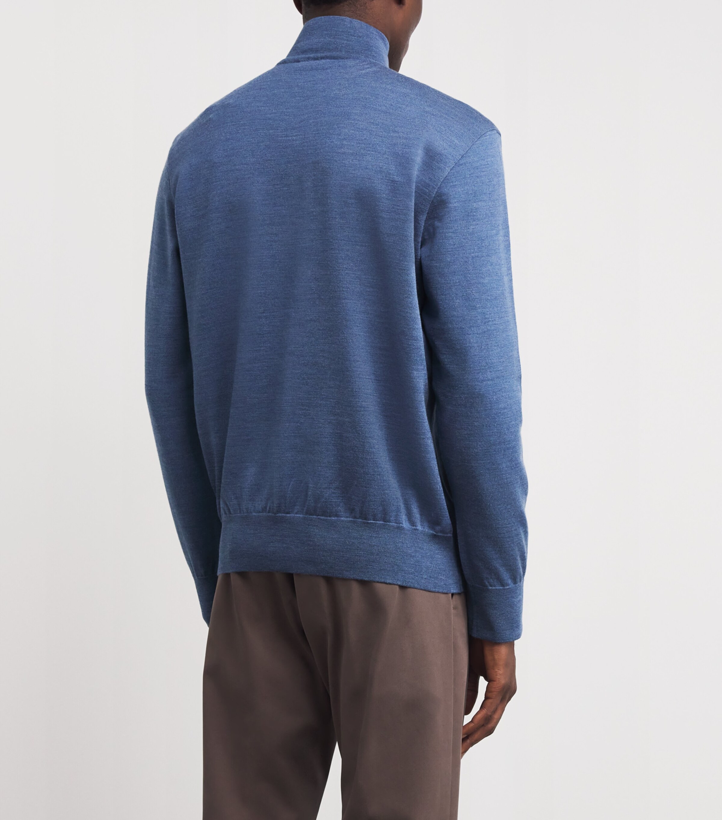 Virgin Wool Quarter-Zip Sweater 635CADET BLUE Image 4