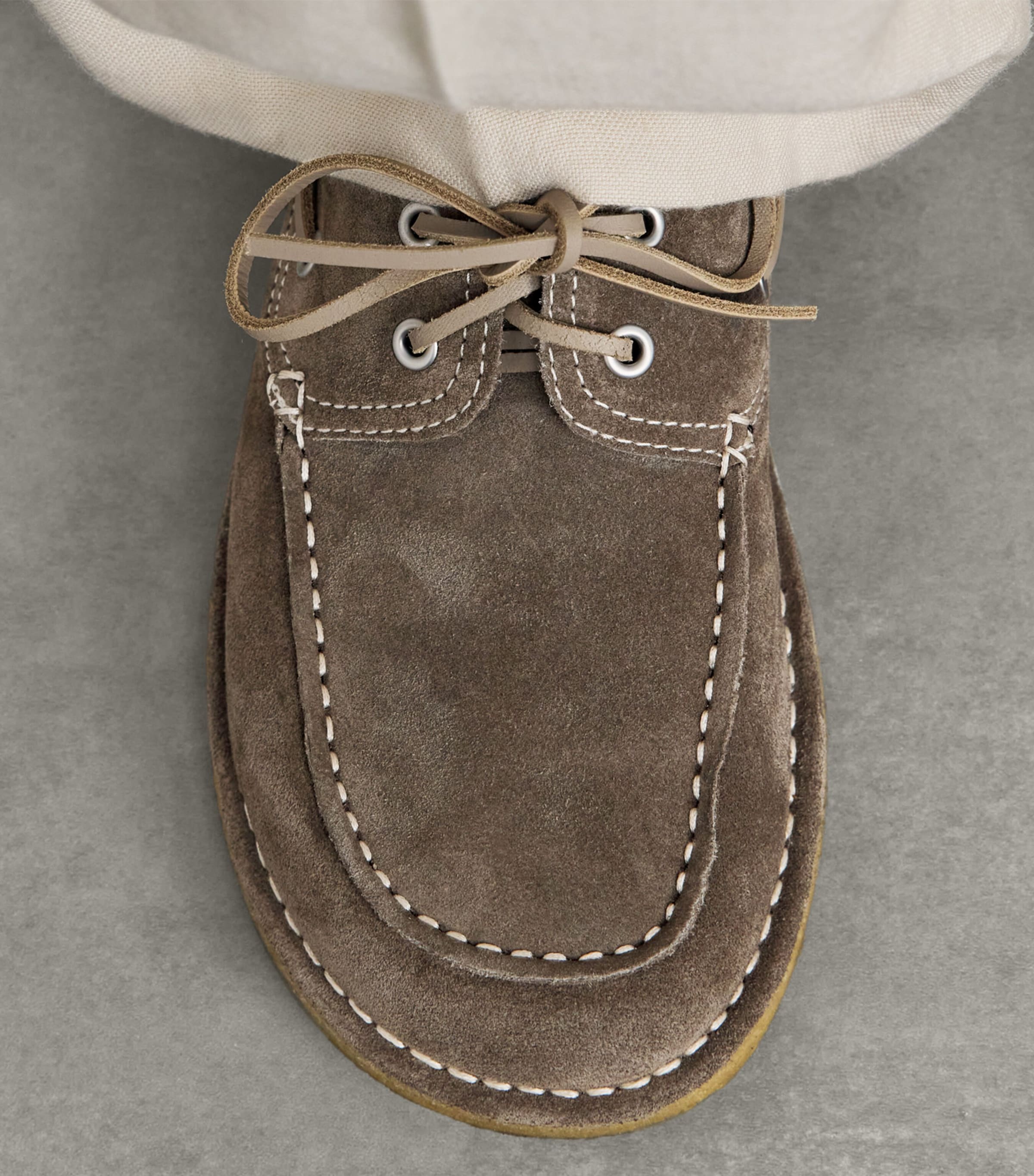AMI Paris Suede Boat Shoes Carbone Image 2