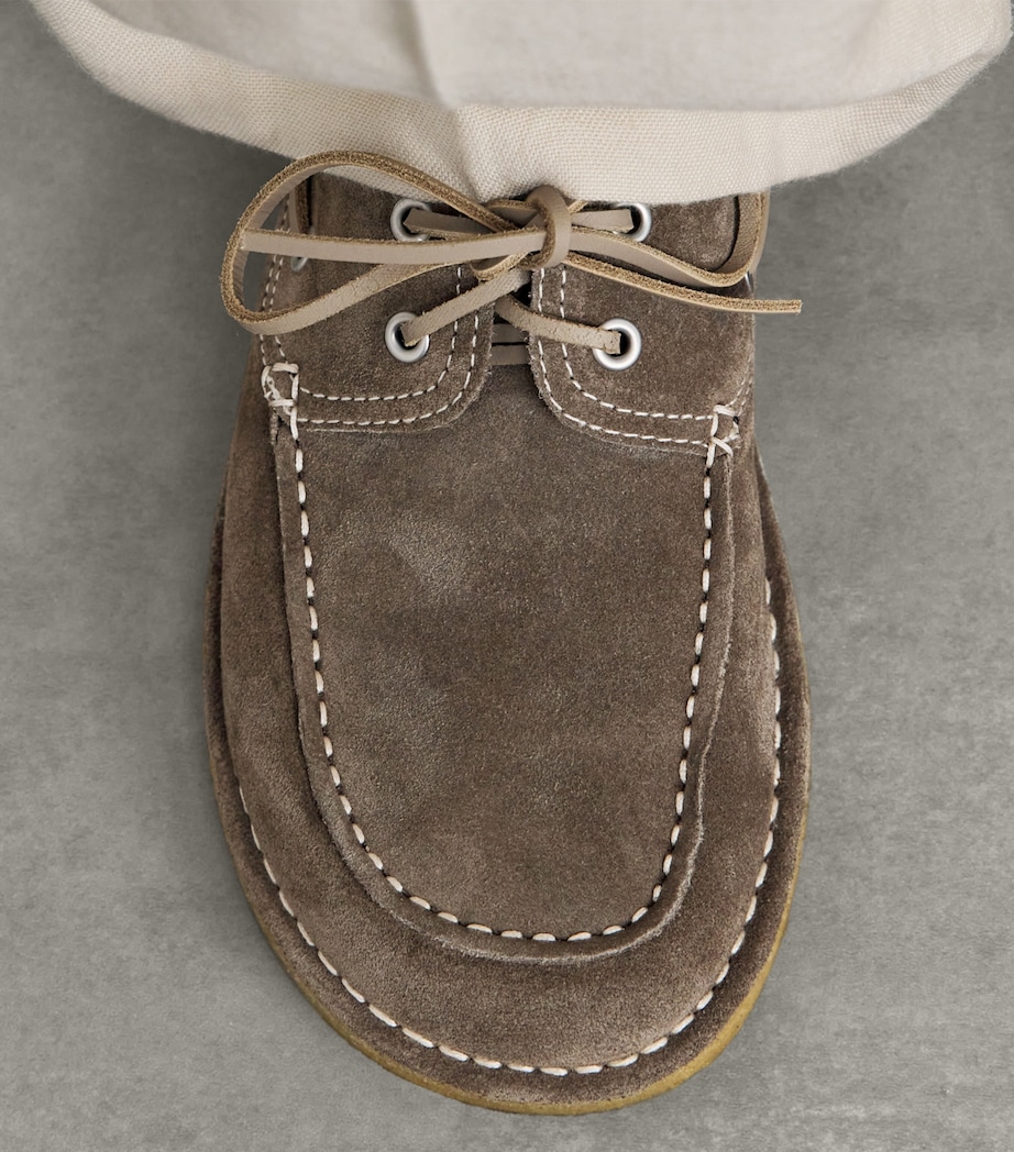 AMI Paris Suede Boat Shoes Carbone Image 2
