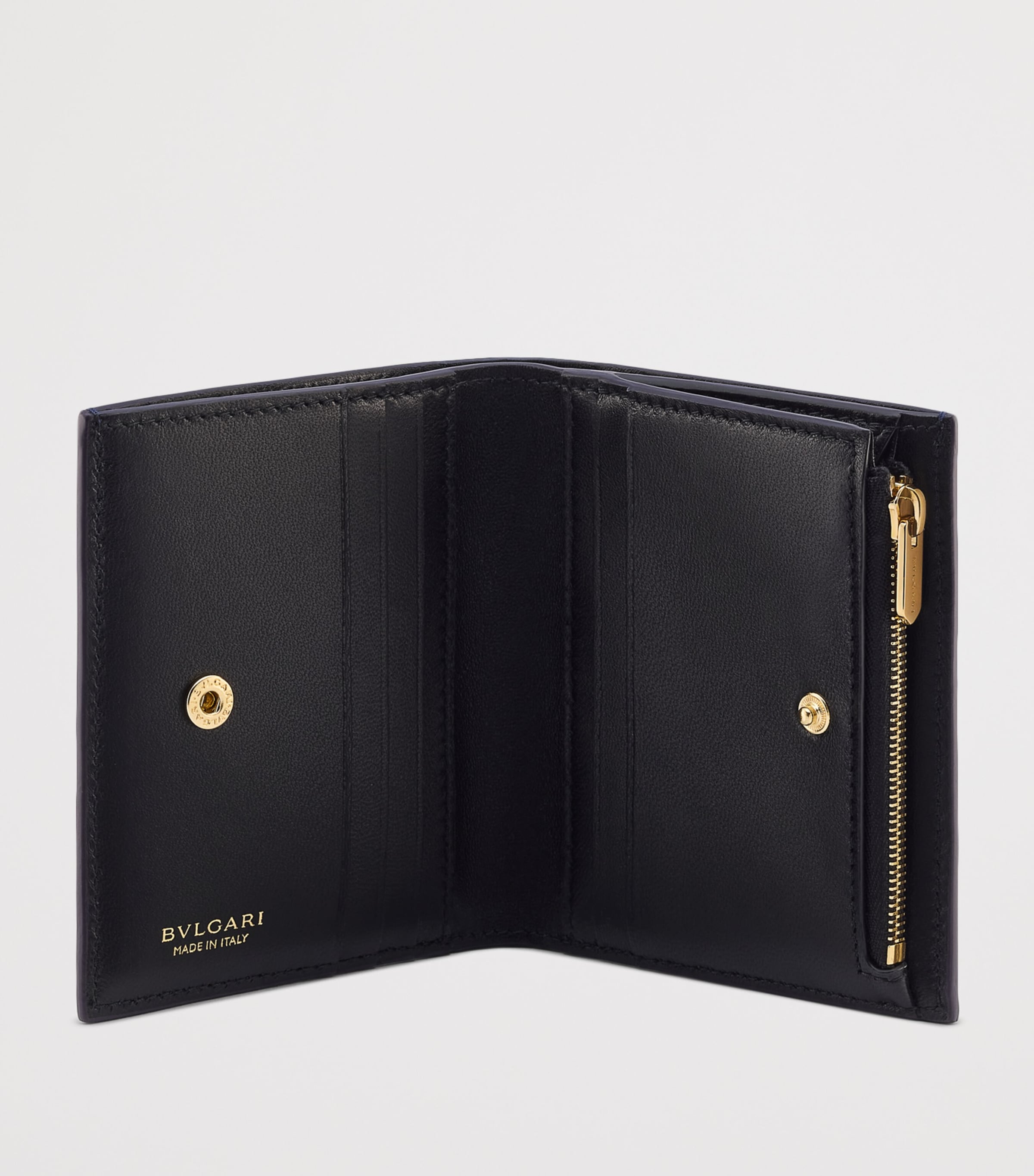 Alligator Leather Serpenti Forever Compact Wallet BLUE Image 3