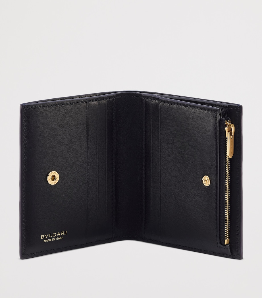 Alligator Leather Serpenti Forever Compact Wallet BLUE Image 3