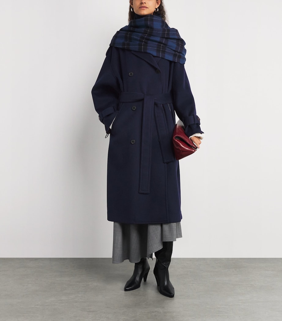 Virgin Wool Double-Breasted Coat NAVY Image 2