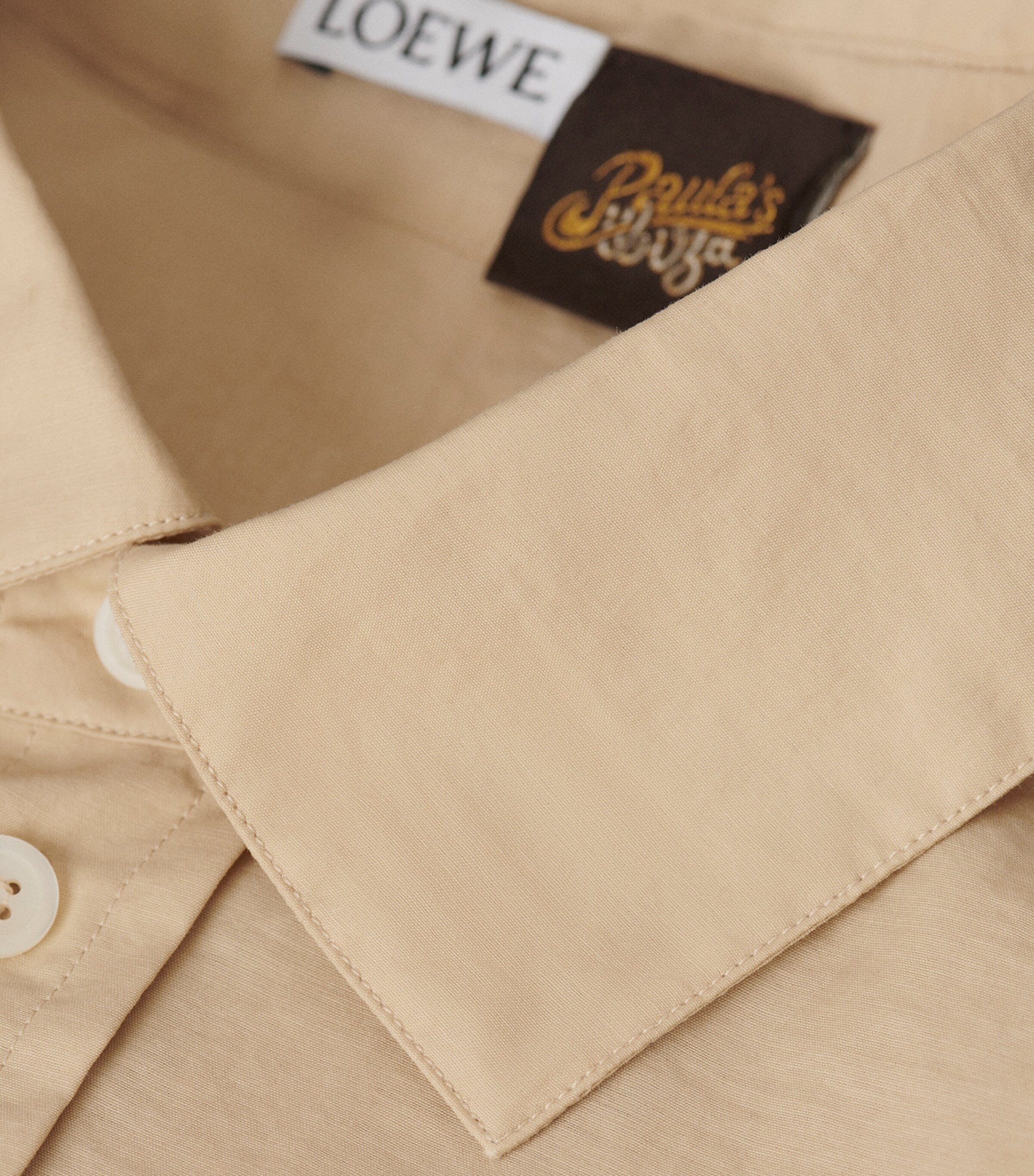 x Paula's Ibiza Cotton-Blend Anagram Shirt LIGHT BEIGE Image 6