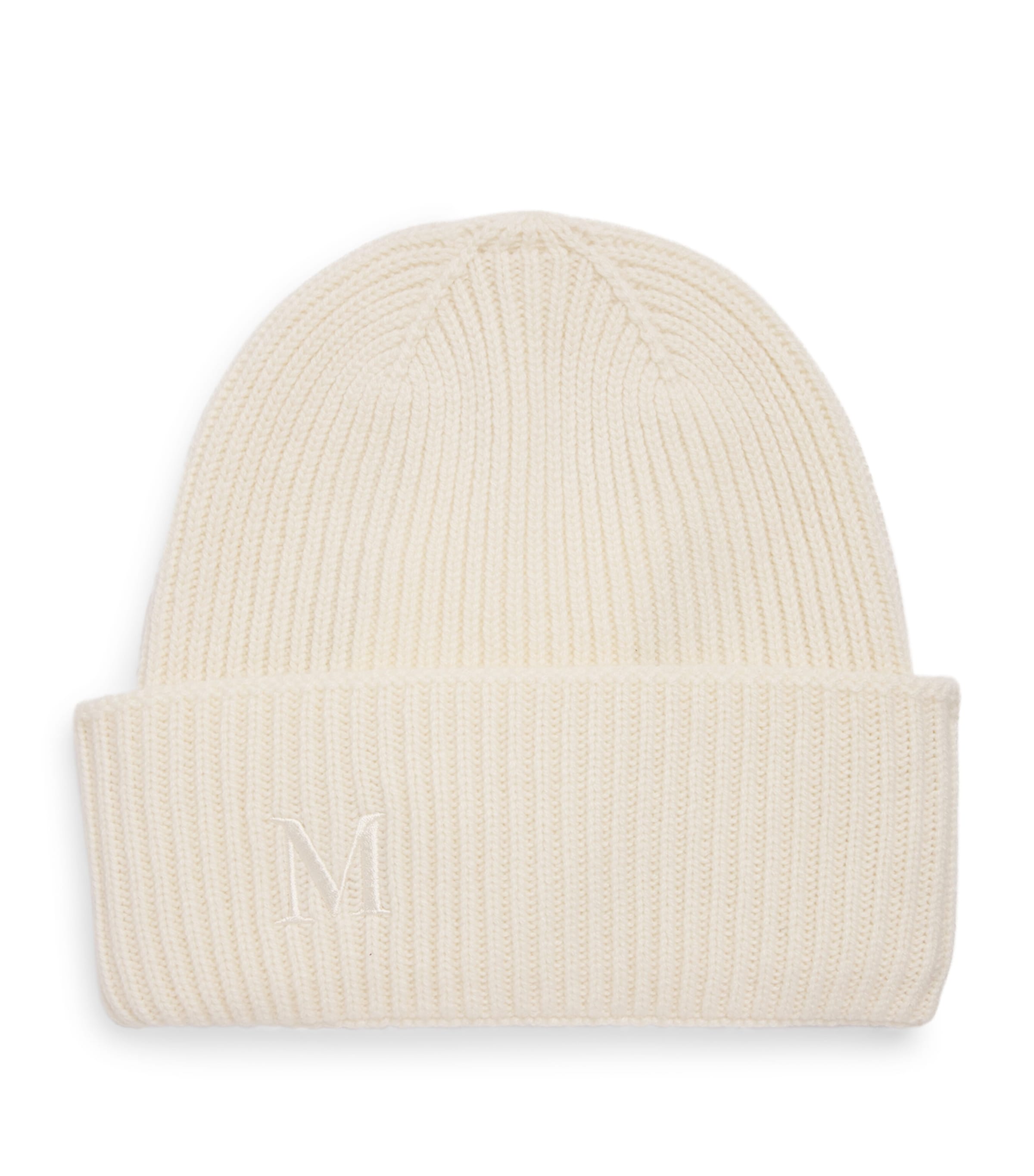 Max Mara Cashmere Embroidered Beanie In White