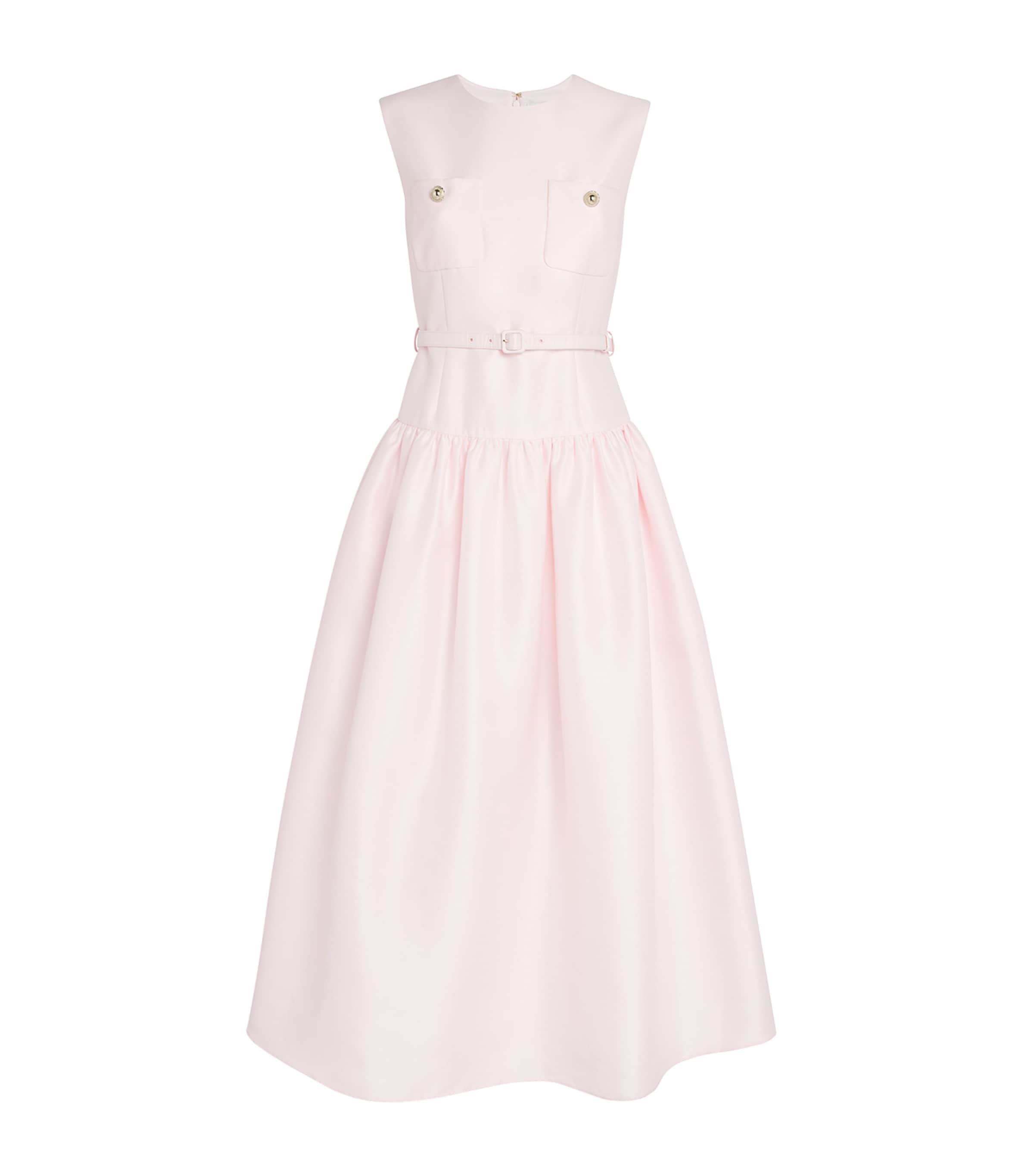 Self-portrait Taffeta Tailored Midi Dress In Pink