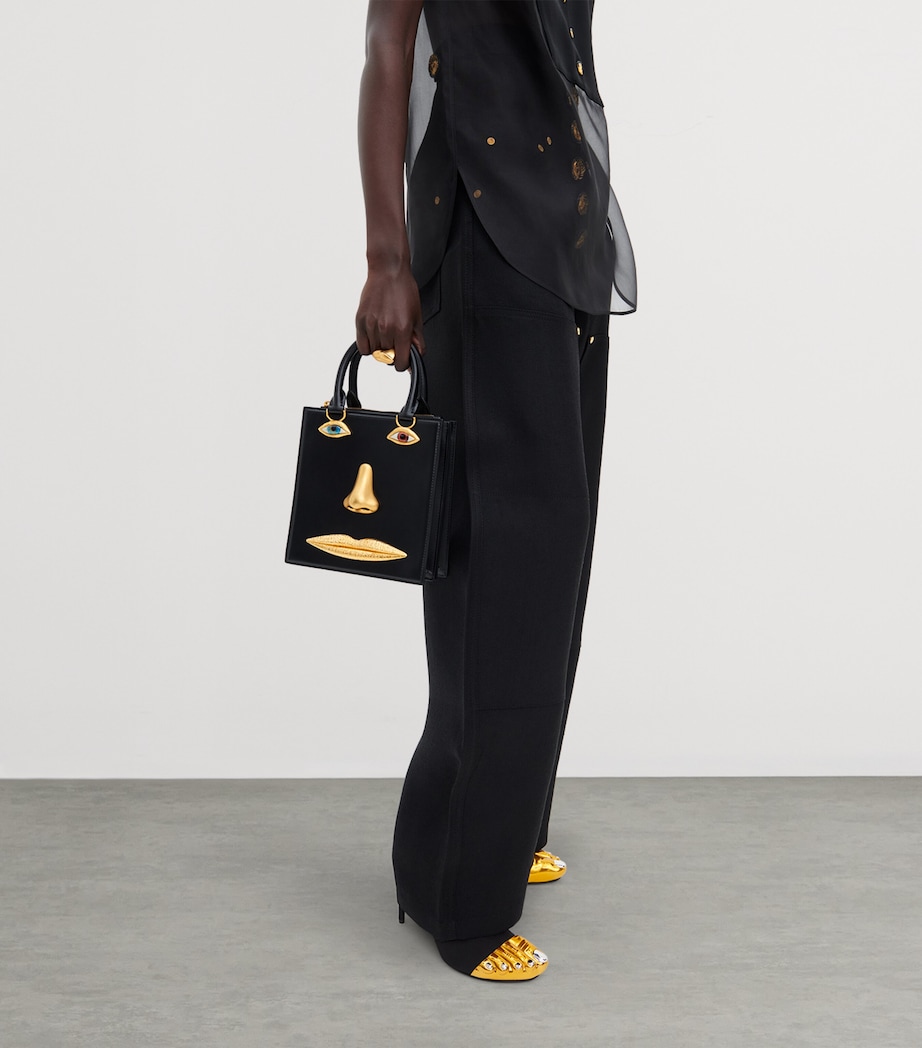 Schiaparelli Mini Leather Face Top-Handle Bag Black Image 1
