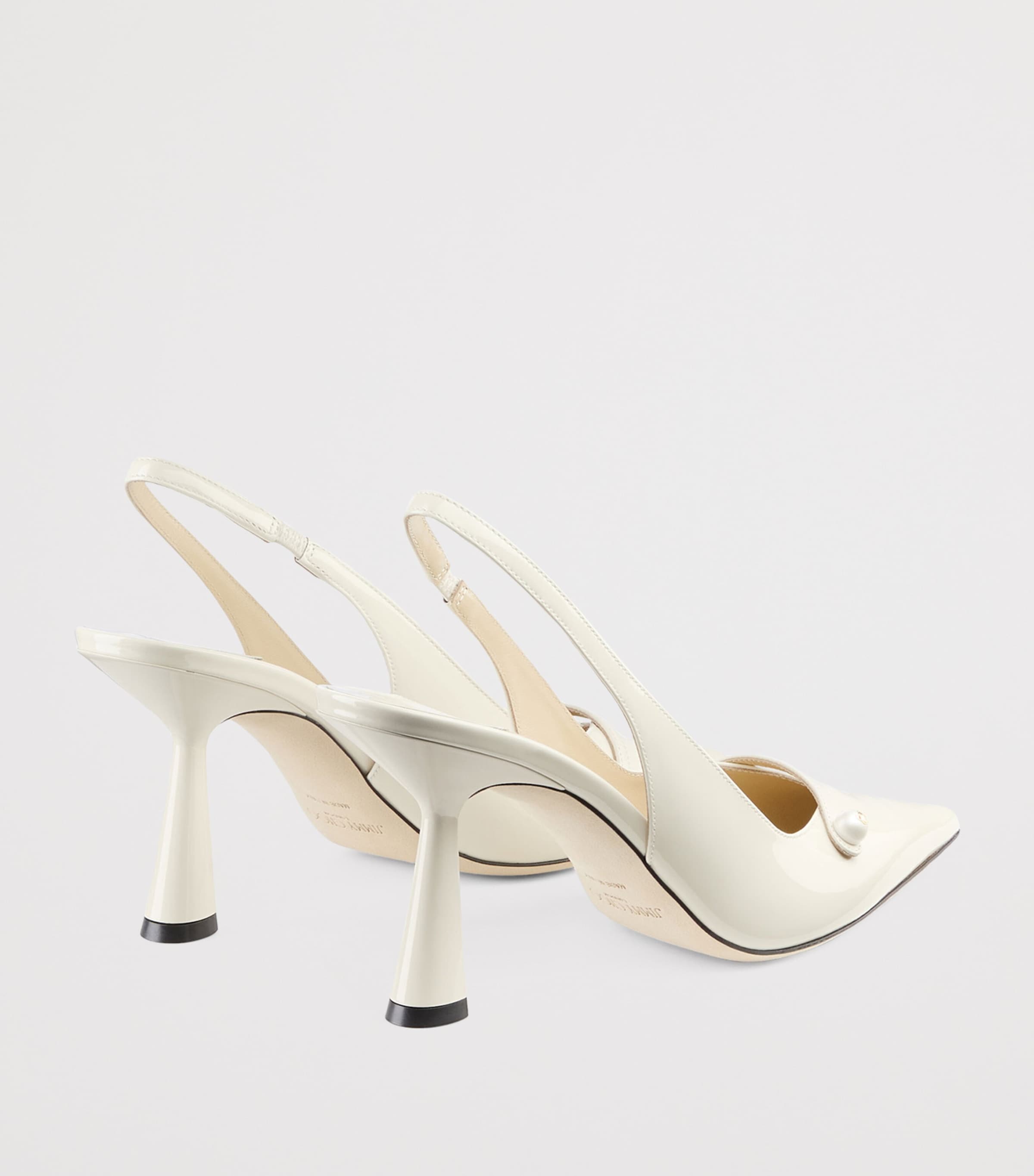 Amita 85 Leather Slingback Pumps LATTE/LATTE Image 4