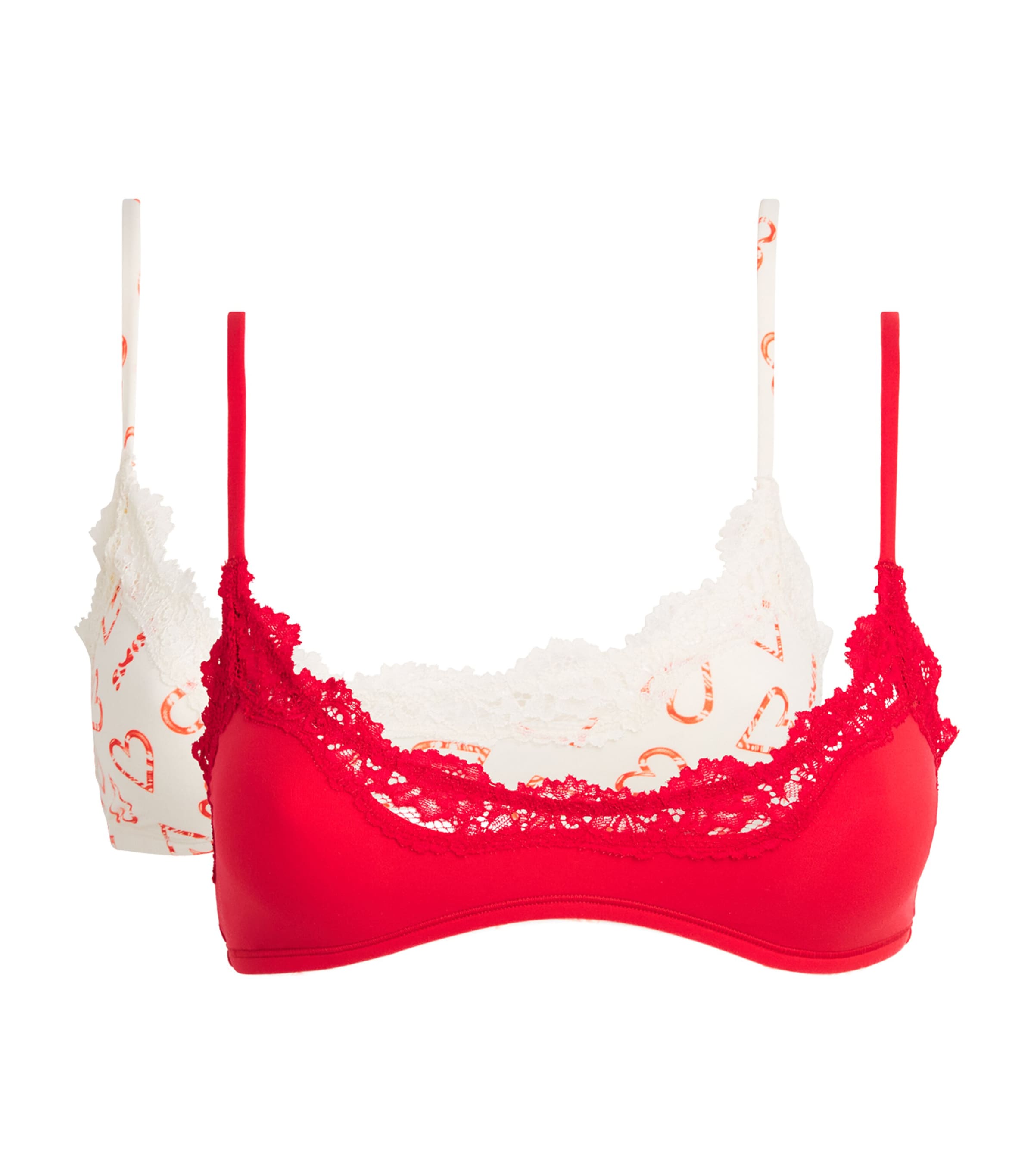 Fits Everybody Scoop-Neck Bralette (Pack of 2) CANDY HEART AND RED Image 1