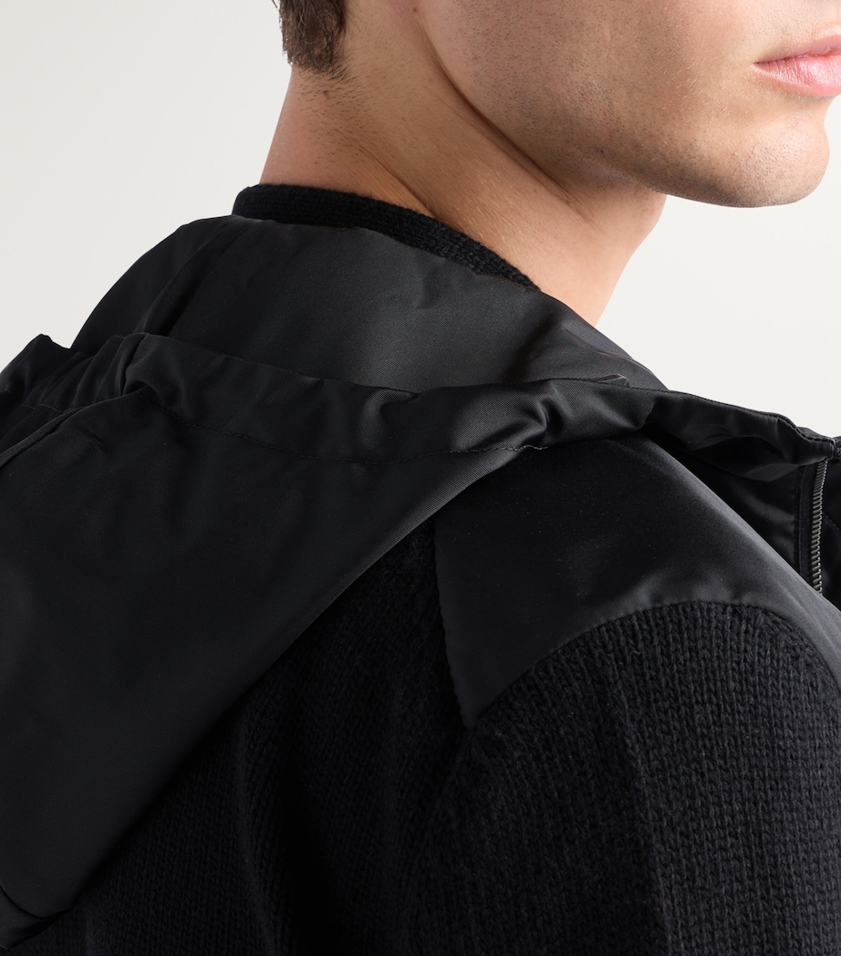 Wool-Cashmere-Sleeve Zip-Up Hoodie F0002 Image 5