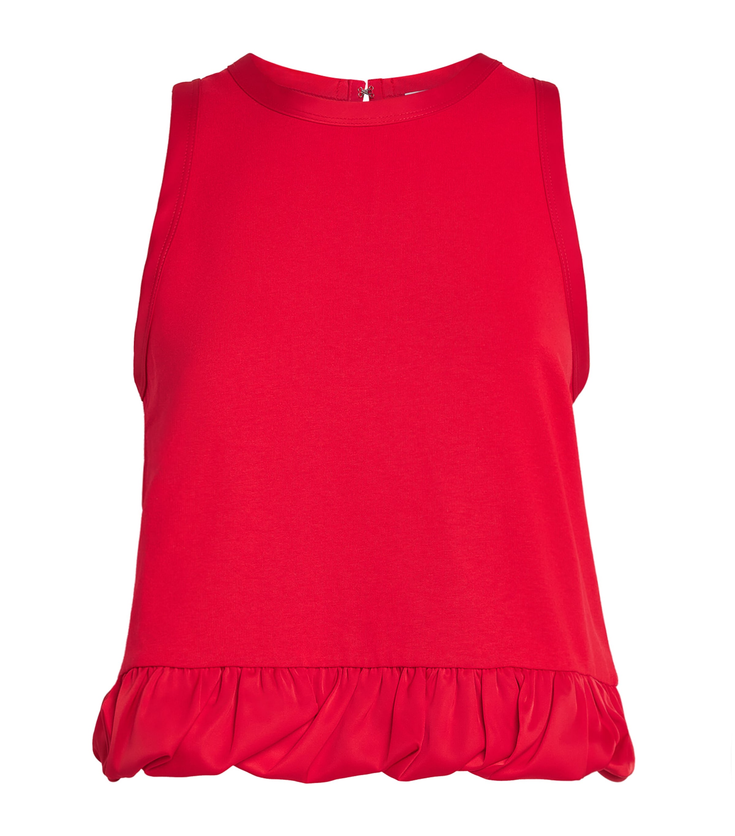 Sandro Paris Womens Cotton Ruffled Tank Top Red Image 1