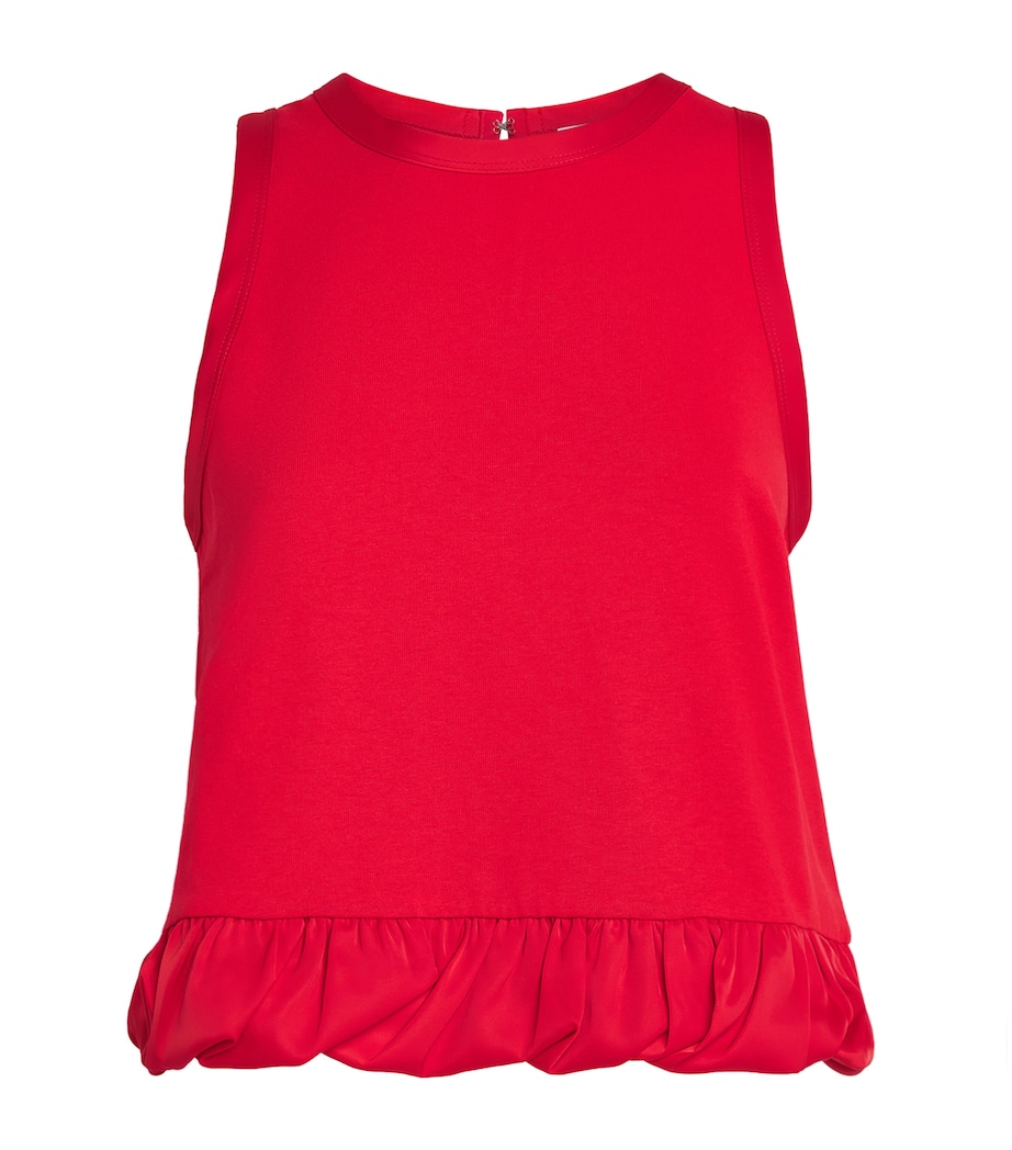 Sandro Paris Womens Cotton Ruffled Tank Top Red Image 1