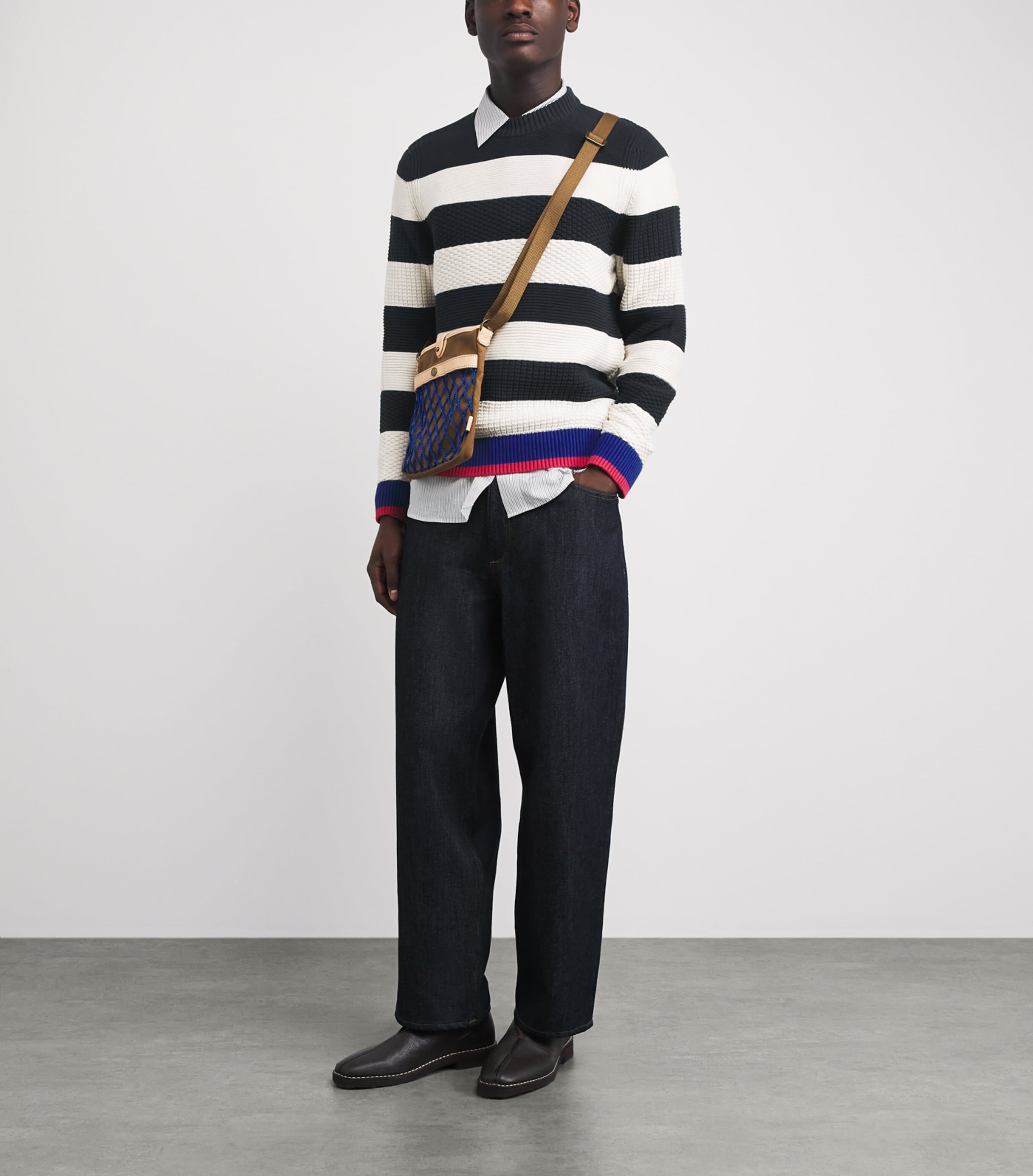 Barbour Mens x Paul Smith Cotton Stripe Southwold Sweater Image 2