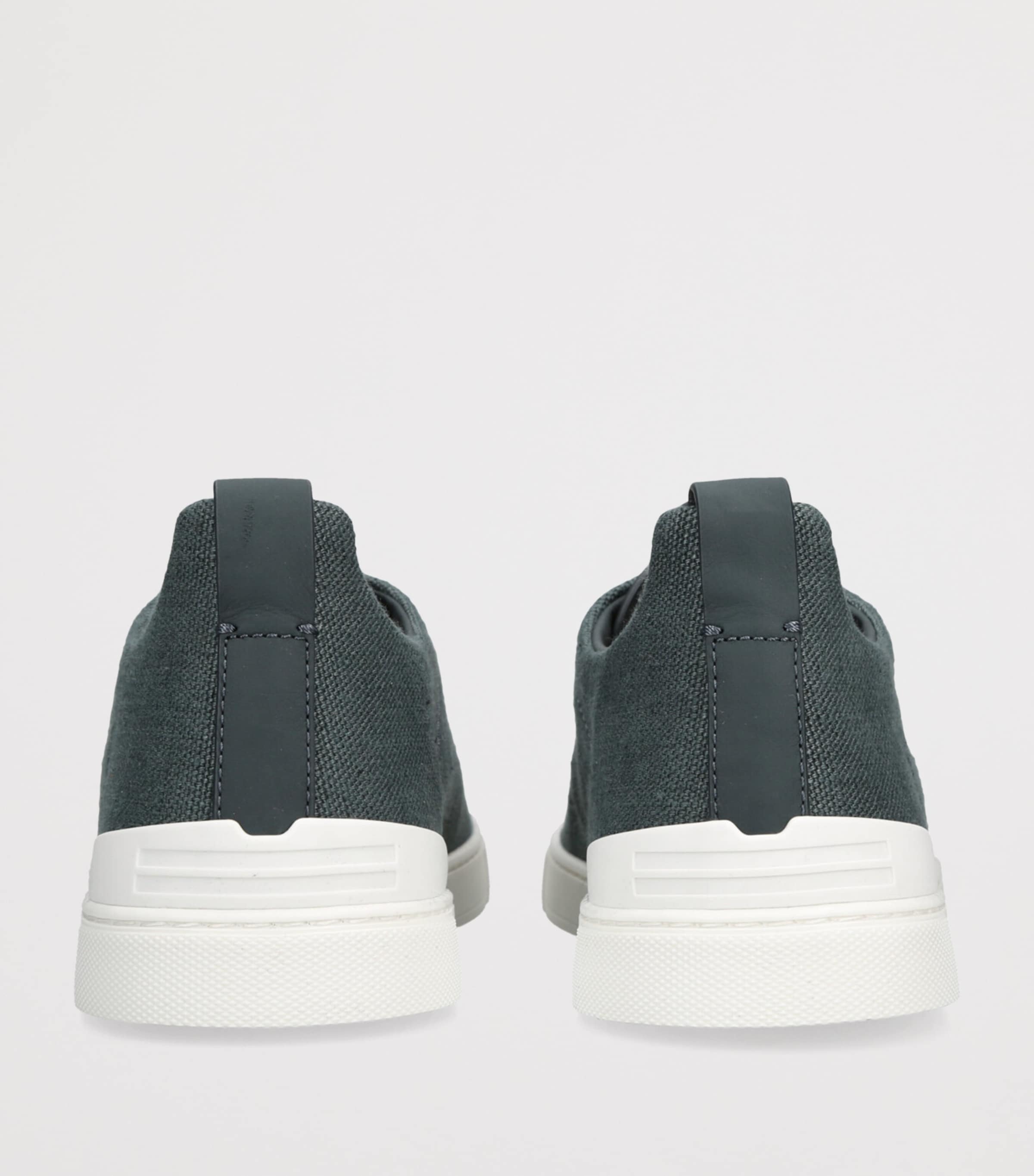 Cotton-Linen Triple Stitch Sneakers BLUE/DARK Image 2