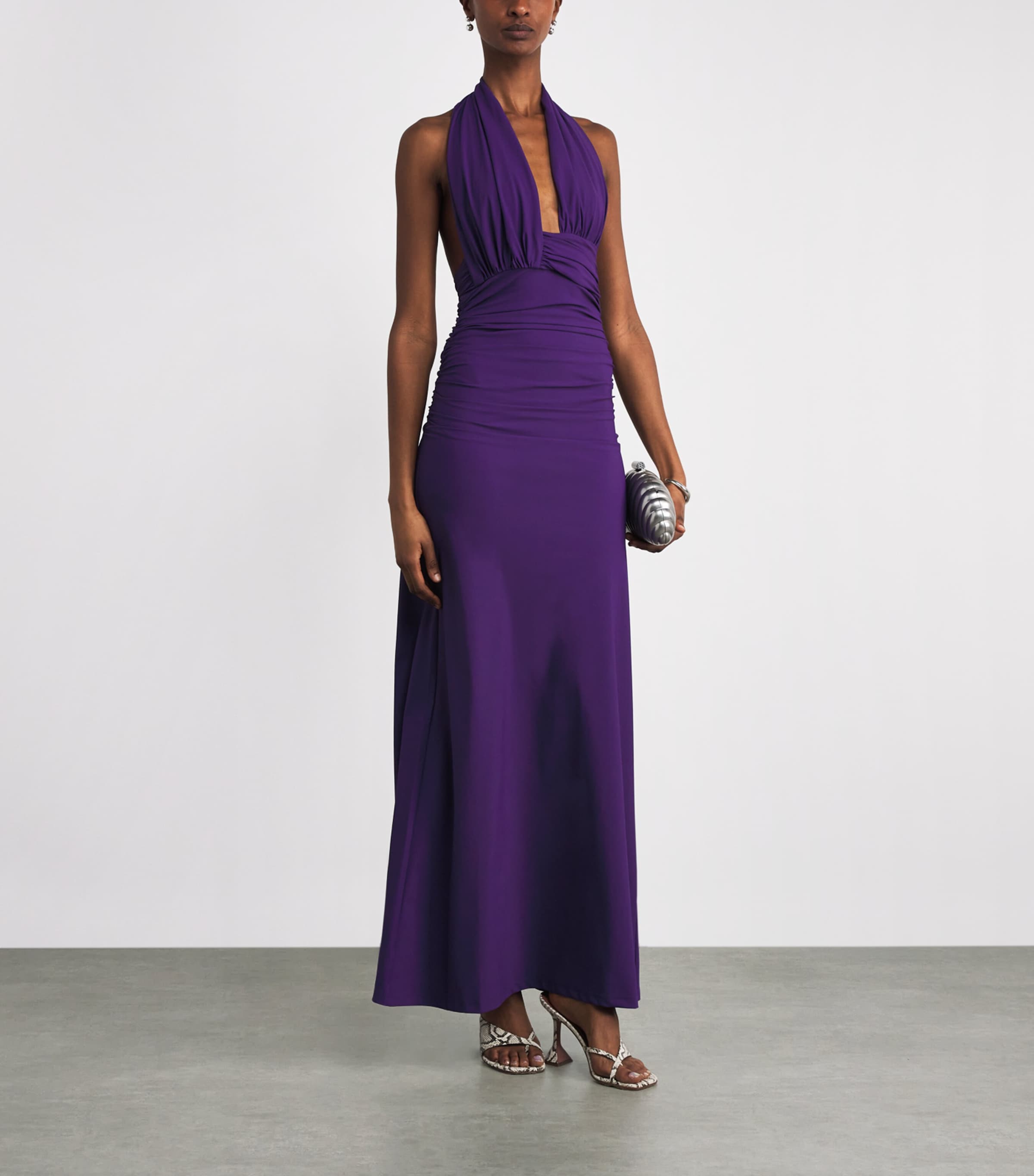 Plunge-Neck Onda Maxi Dress VIOLA Image 2