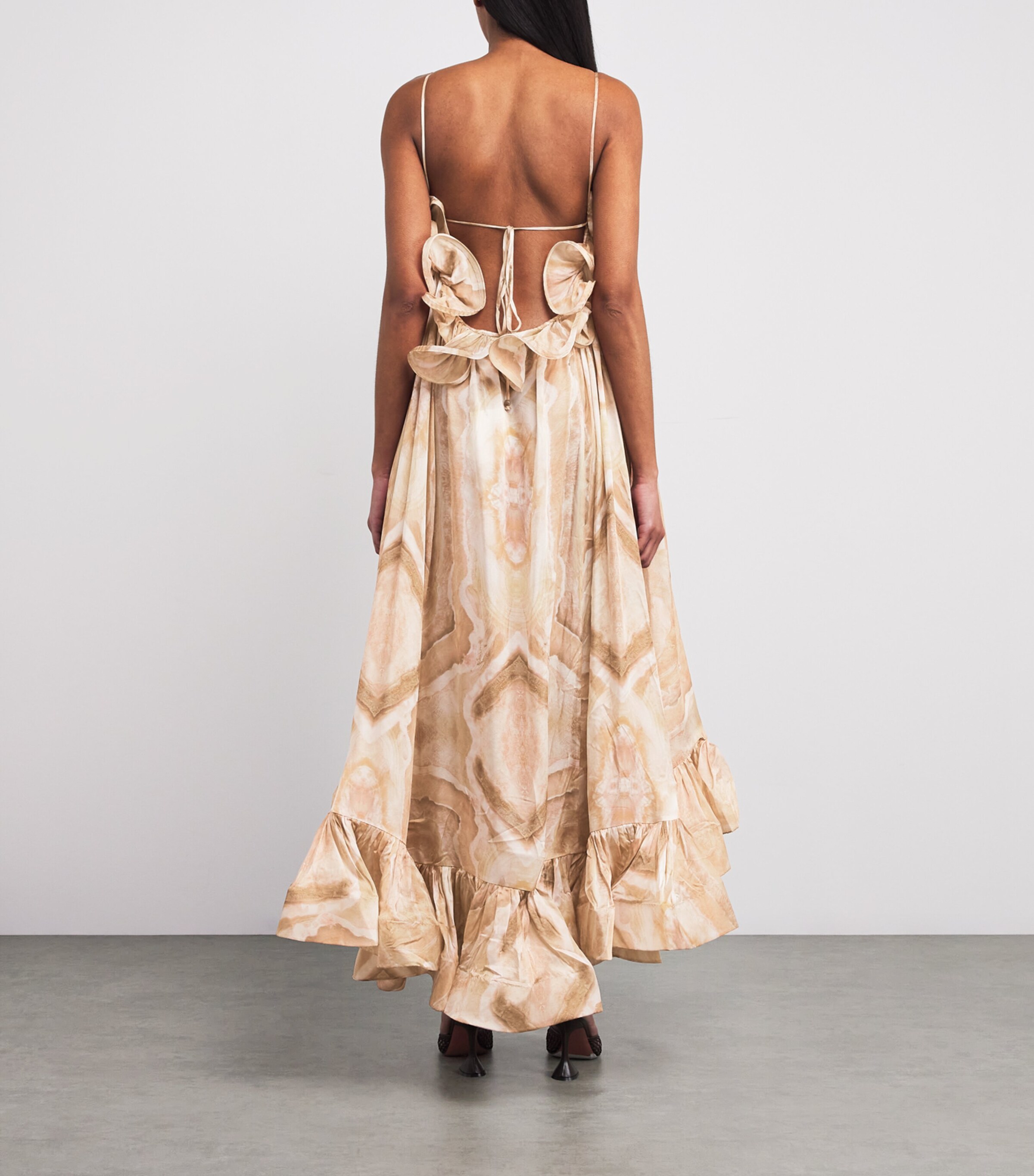 zimmermann silk flounce dress Zimmermann Pink Silk Flounce Maxi Dress
