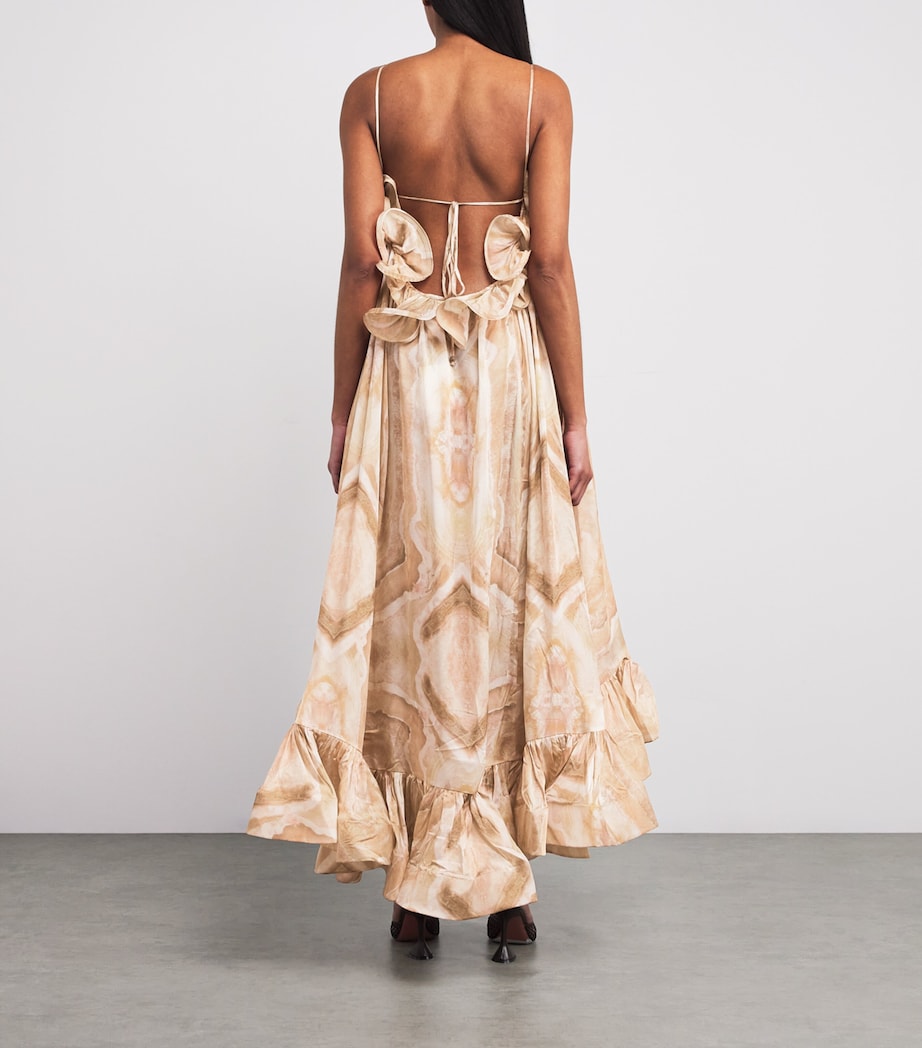 zimmermann silk flounce dress Zimmermann Pink Silk Flounce Maxi Dress