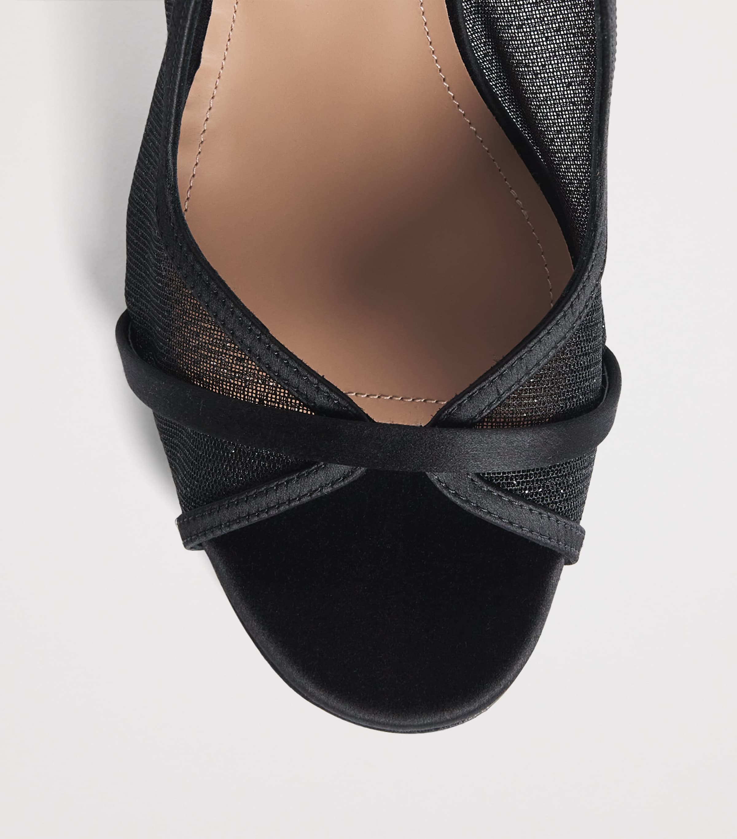 Malone Souliers Mesh Norah Heeled Sandals 70 Black Image 6