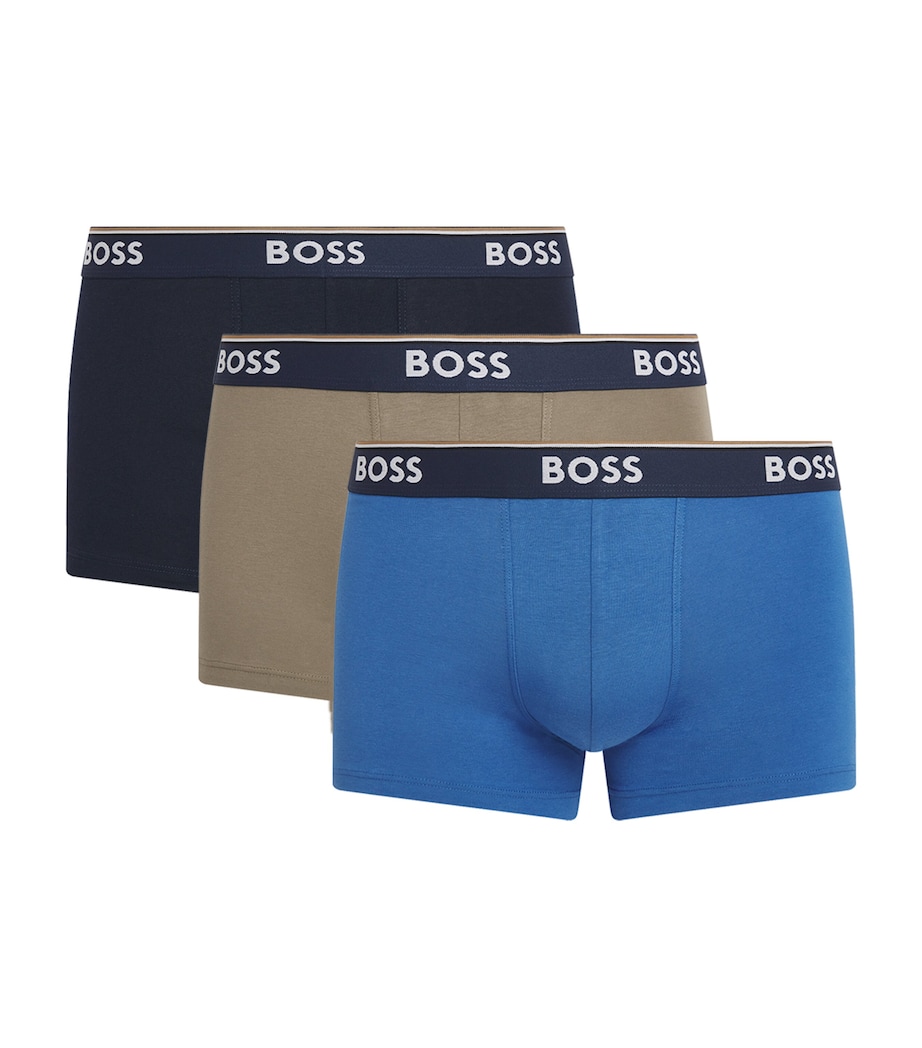 BOSS Mens Stretch-Cotton Power Trunks (Pack of 3) Open Image 1
