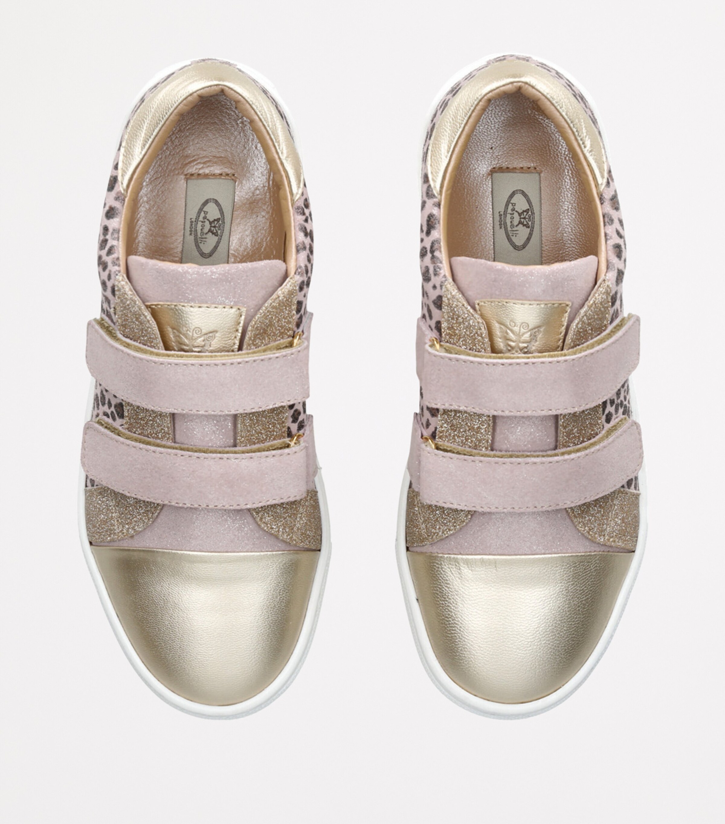 papouelli Leather Dorothy Leopard Sneakers Gold Comb Image 4